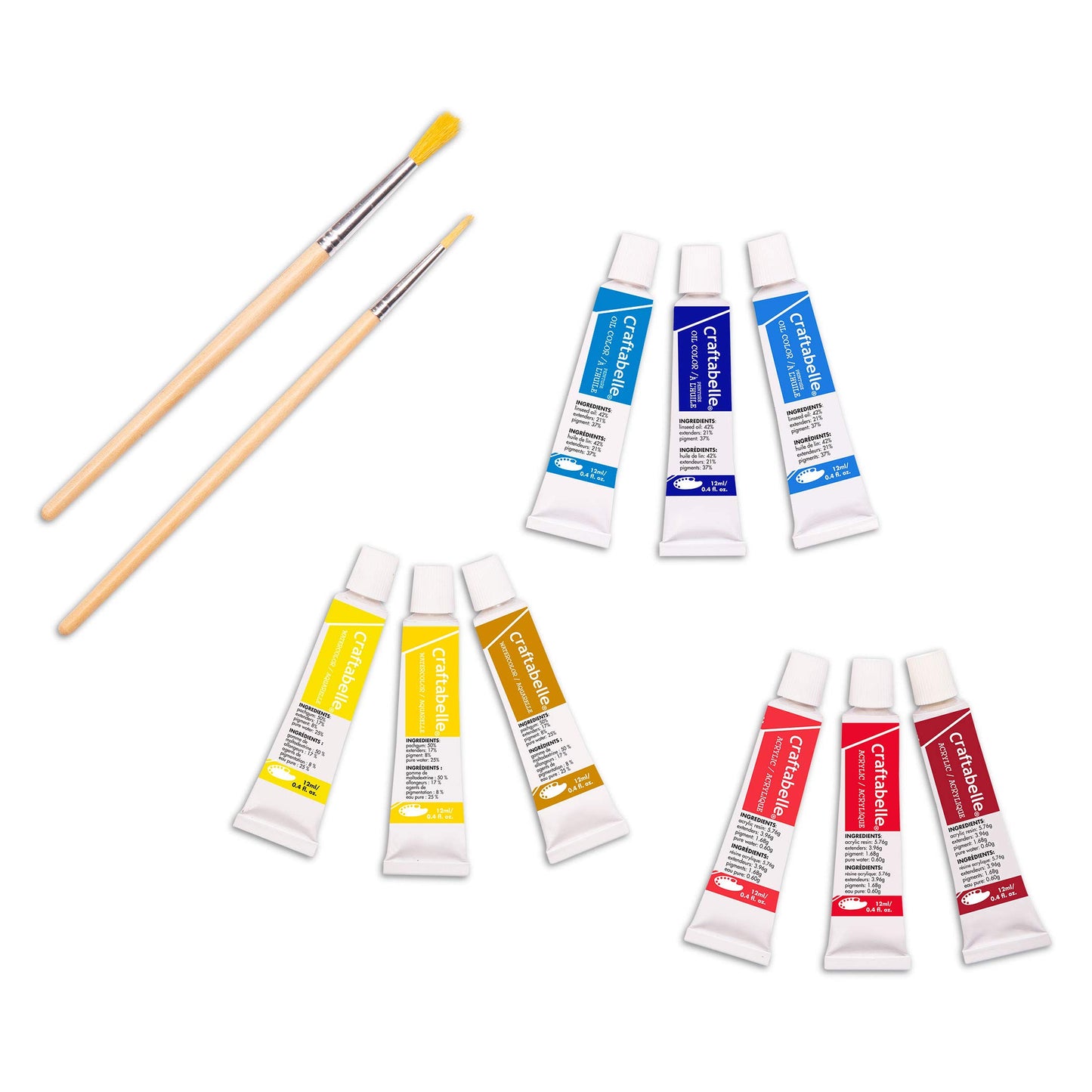Craftabelle 117pc Kids Painting Set in Wooden Case