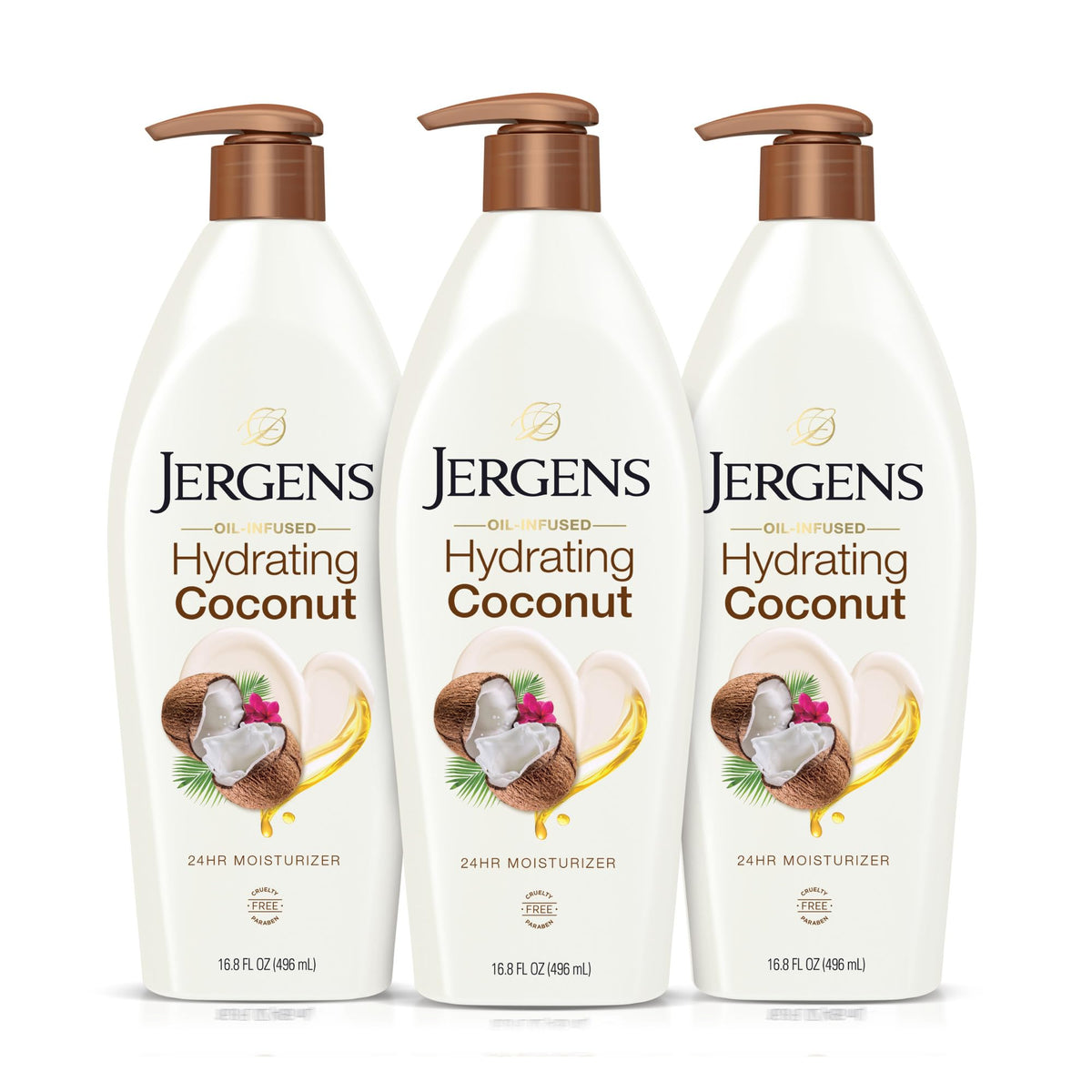 3 Pack Jergens Hydrating Coconut Body Lotion