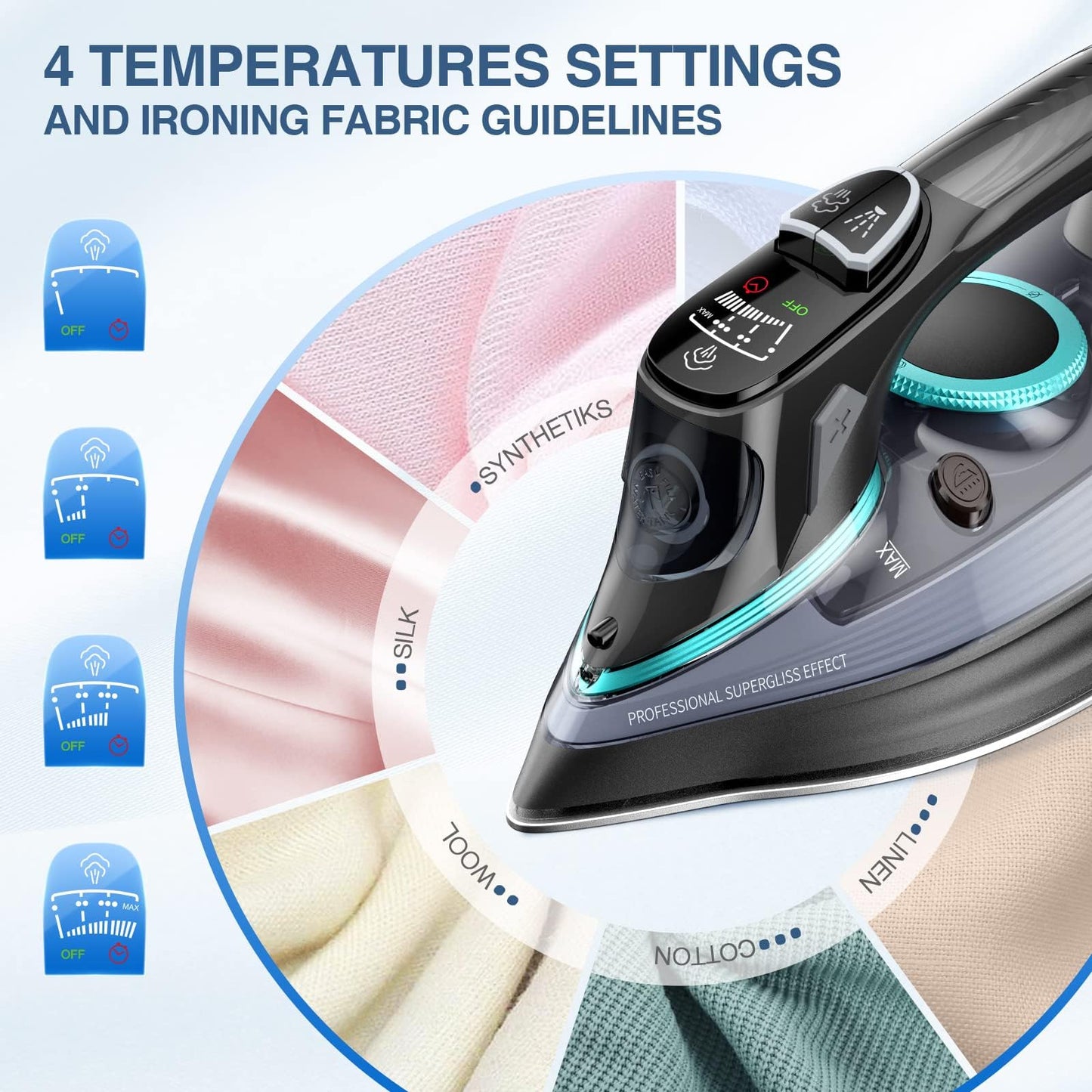 1700W Steam Iron with Non-Stick Soleplate