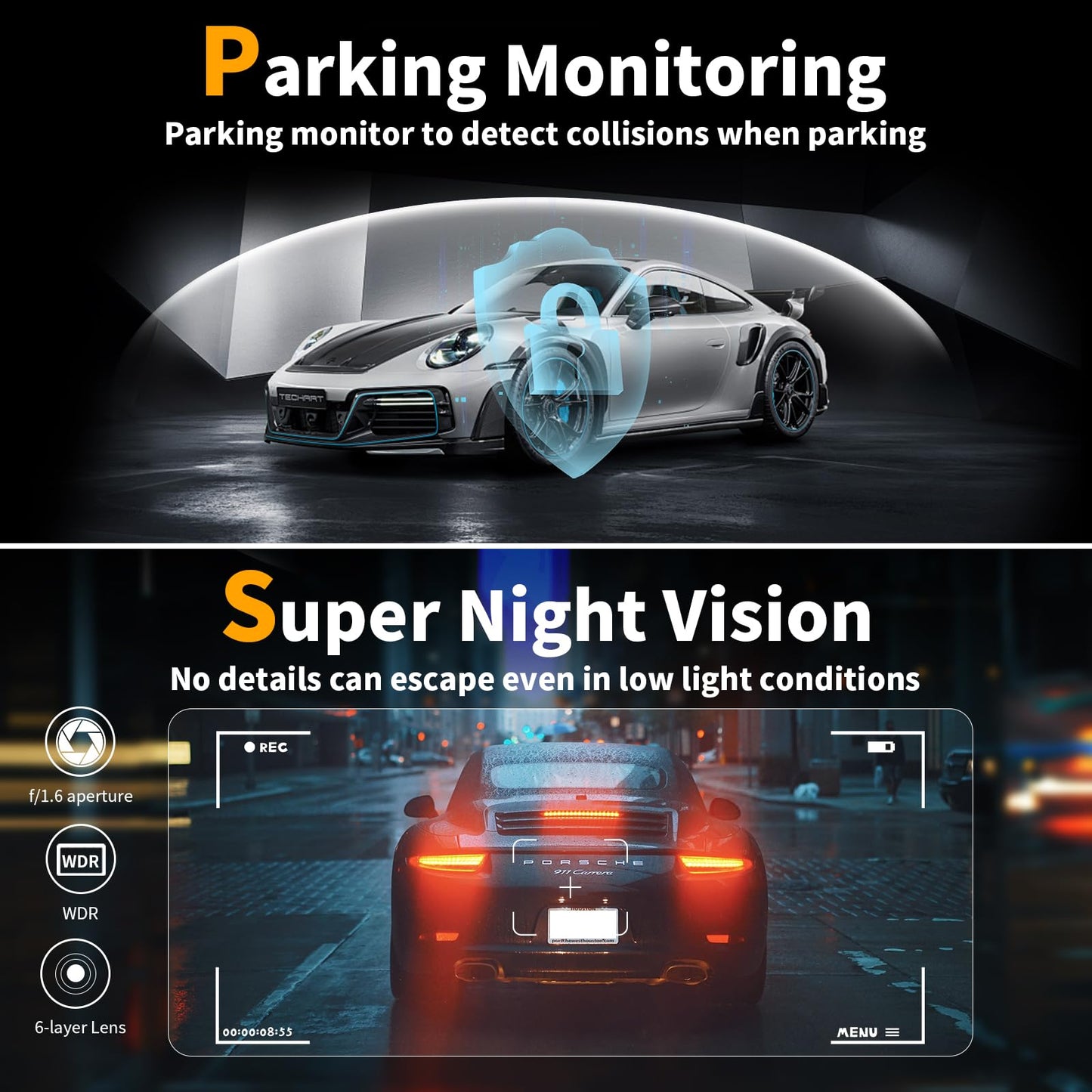 4K Dual Channel Dash Cam with Night Vision