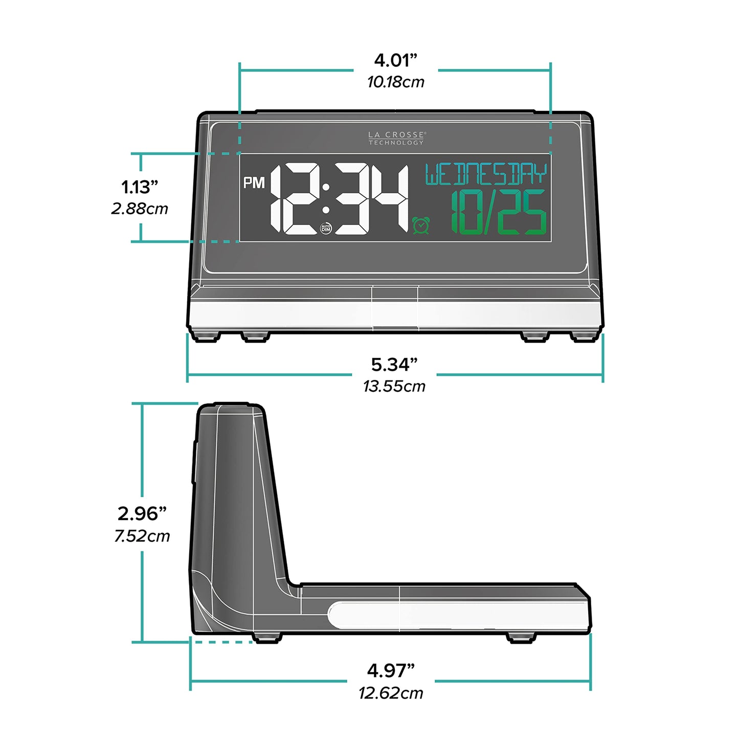 La Crosse Technology 617-148V2 Qi-Certified Wireless Charging Alarm Clock with Glowing Light Base