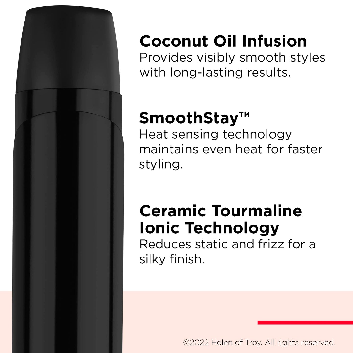 Revlon SmoothStay Coconut Oil-Infused Curling Iron | for Shiny, Smooth Curls (1-1/2 in)
