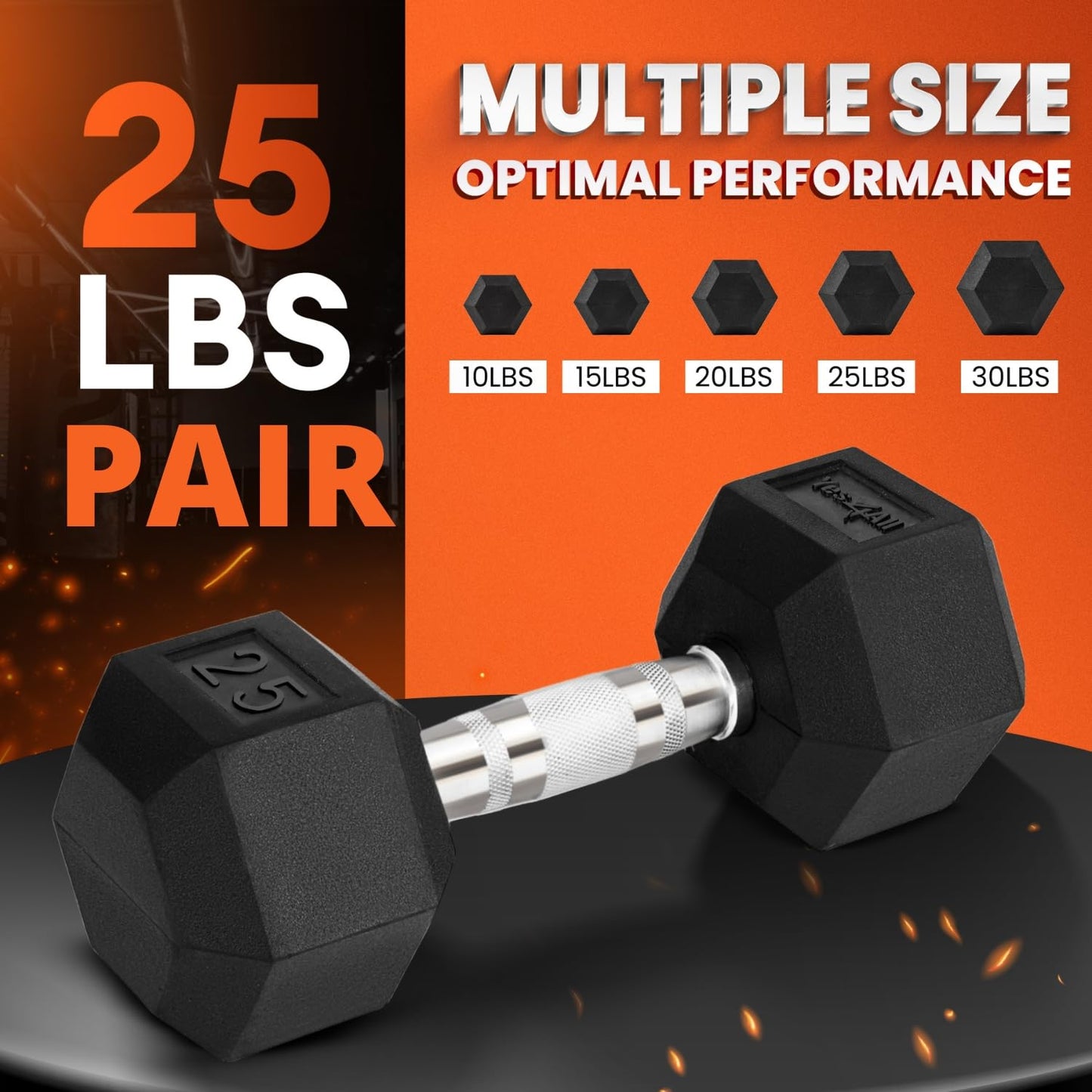 25 lbs Yes4All Hex Dumbbell Pair