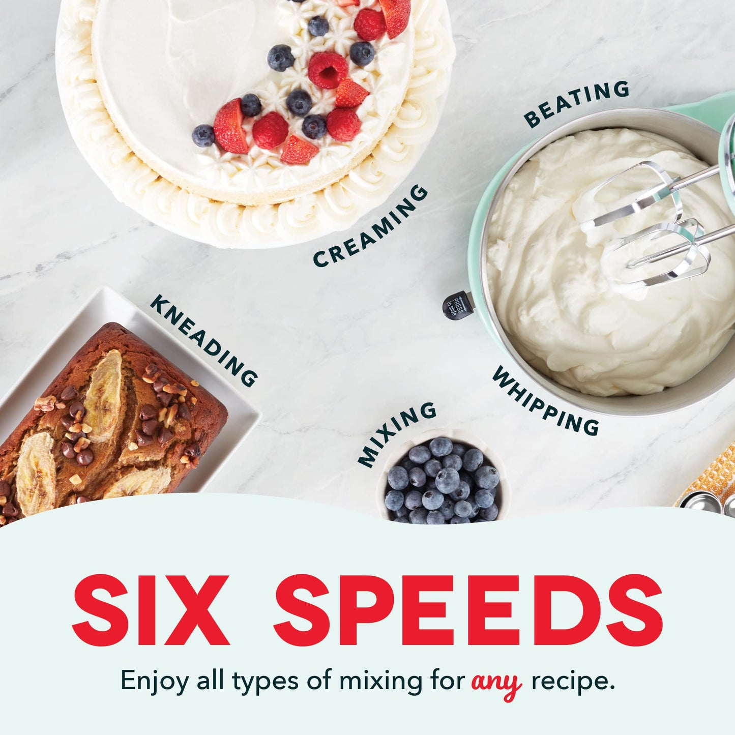 6-Speed DASH Stand Mixer with 3 Quart Bowl