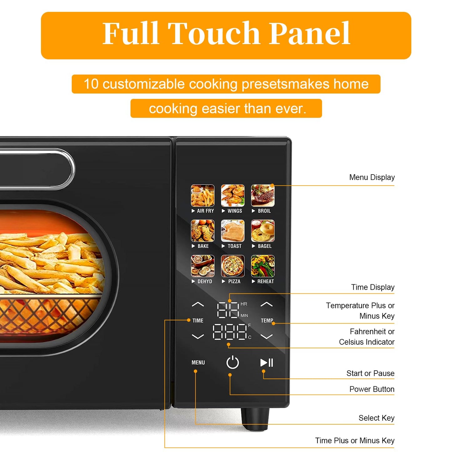 SEEDEEM 10-in-1 Convection Toaster Oven, 15L