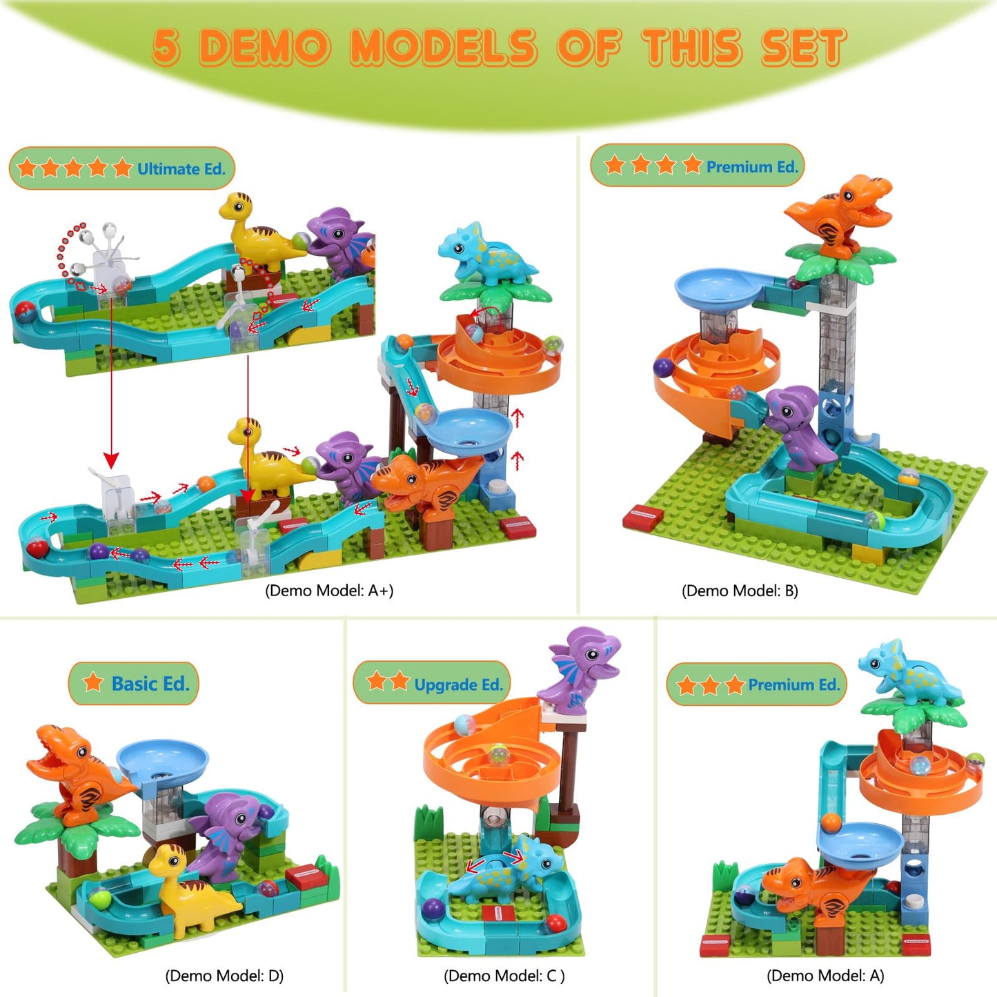 Dinosaur Marble Run Building Blocks for Kids