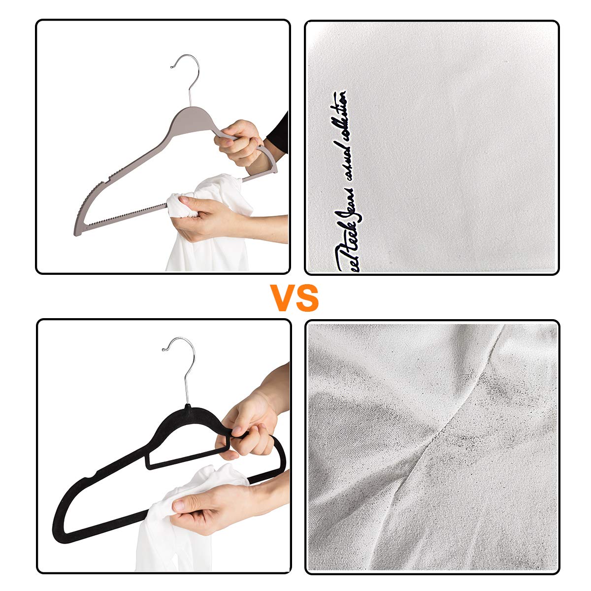ELONG HOME Non-Slip Plastic Clothes Hangers, 20 Pack
