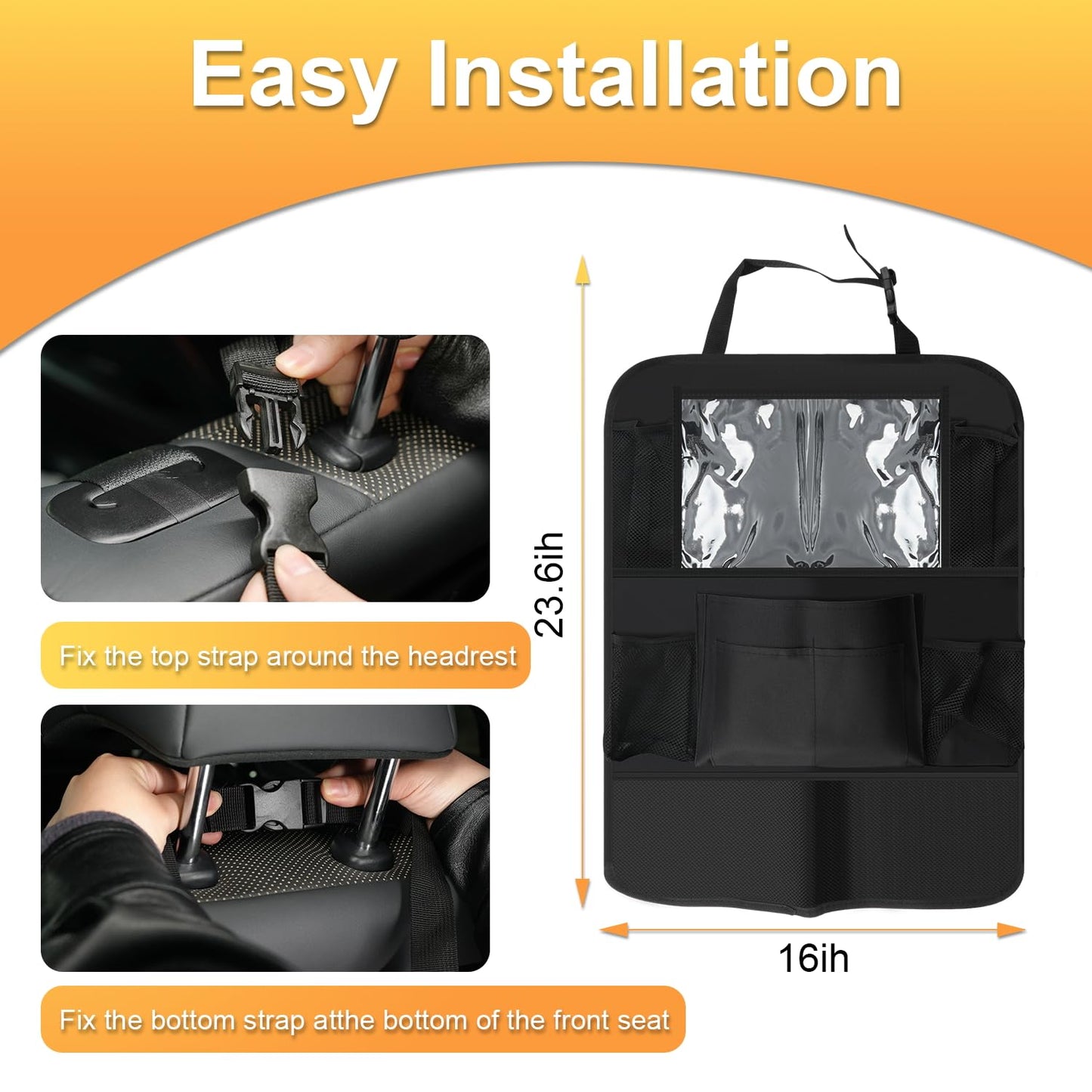 2 Pack Backseat Organizer with Tablet Holder