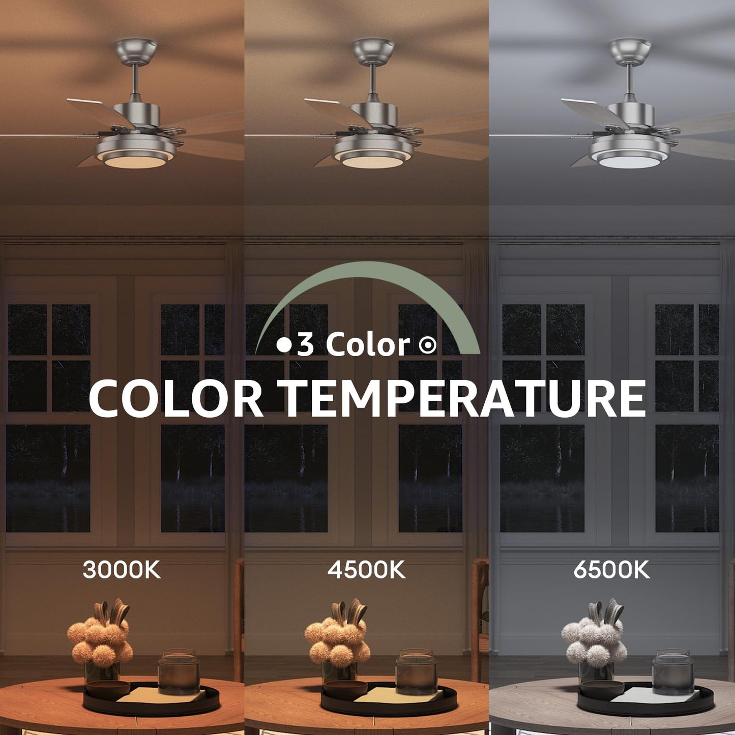 42 Inch Ceiling Fan with Lights and Remote