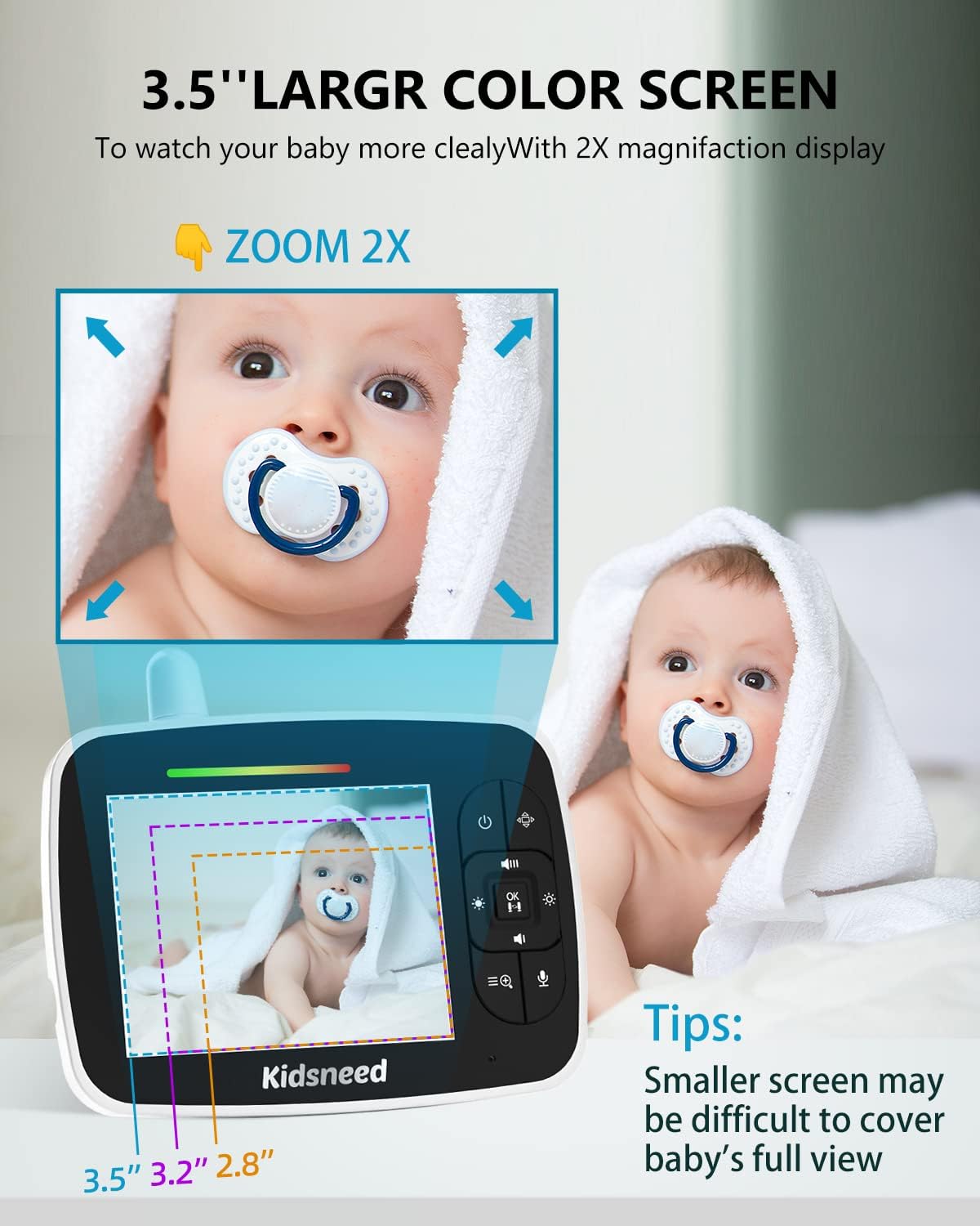 Kidsneed Baby Monitor with Camera and Audio