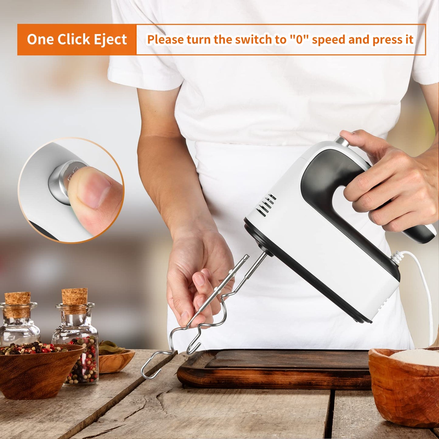 Yomelo 9-Speed Electric Hand Mixer with Accessories