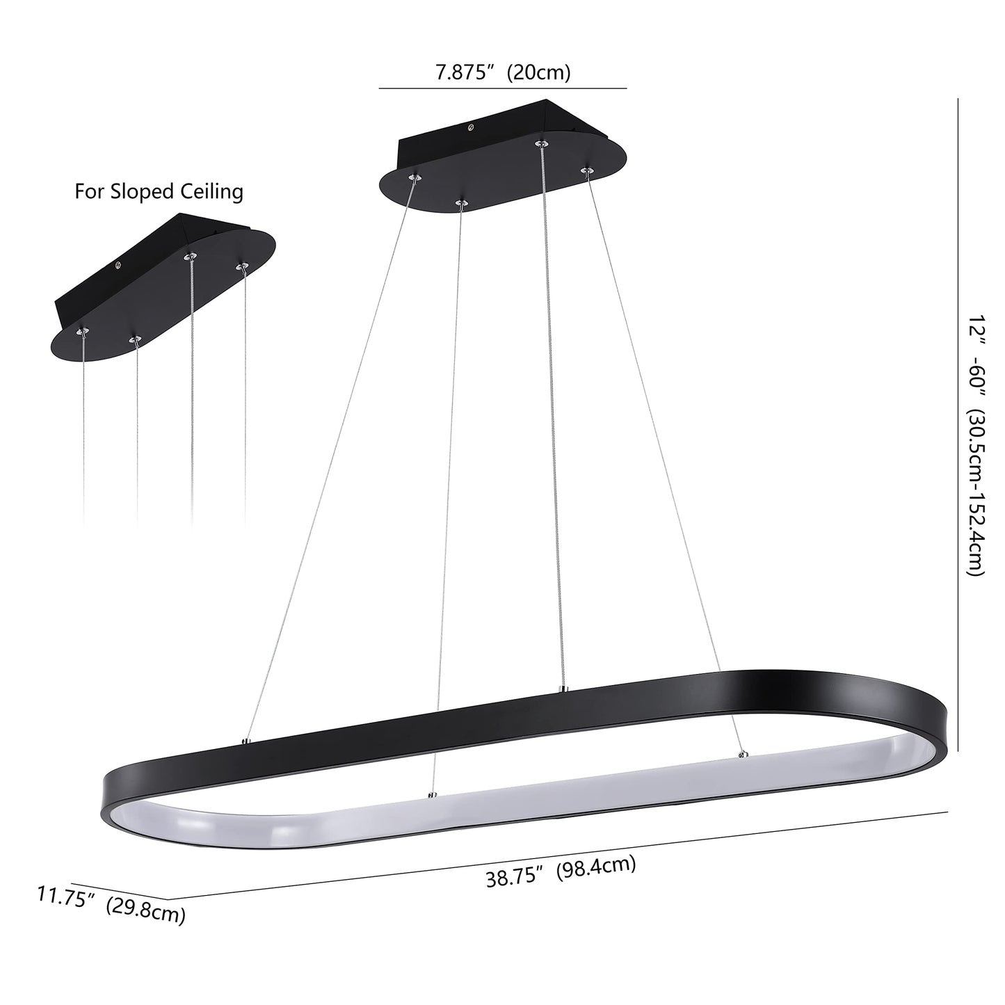 JONATHAN Y JYL7120A Nolan 38.75" Modern Bohemian Iron Linear Integrated LED Pendant Coastal Contemporary Adjustable Dining Room Living Room Kitchen Island Foyer Bedroom Hallway, Black
