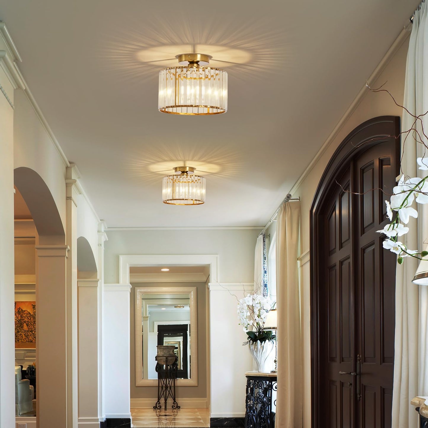 Modern Gold Semi Flush Mount Ceiling Light