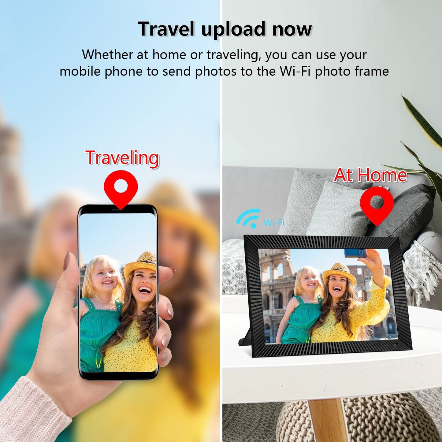 10.1" WiFi Digital Photo Frame with 32GB Storage