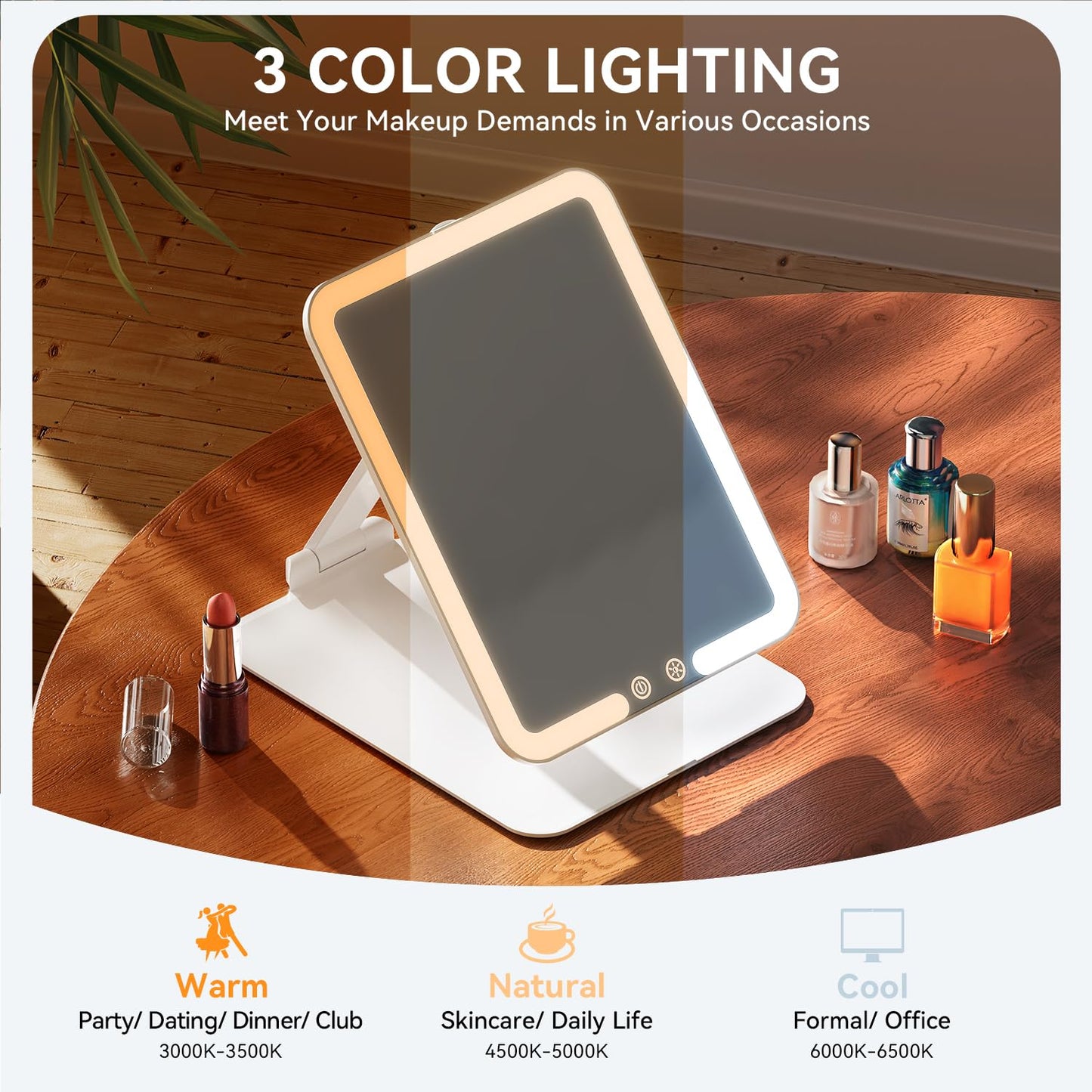 Auxmir Portable Lighted Travel Makeup Mirror