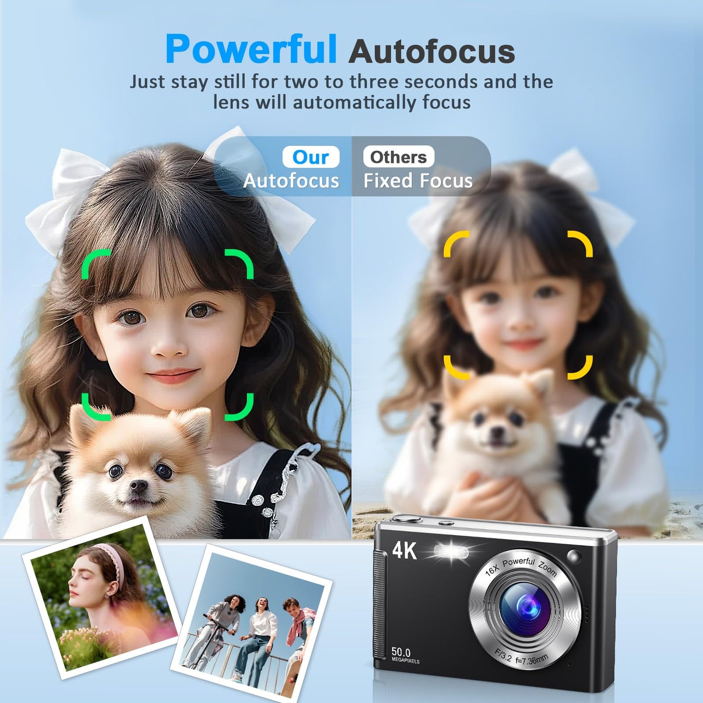 50MP 4K Vlogging Camera with 16X Zoom