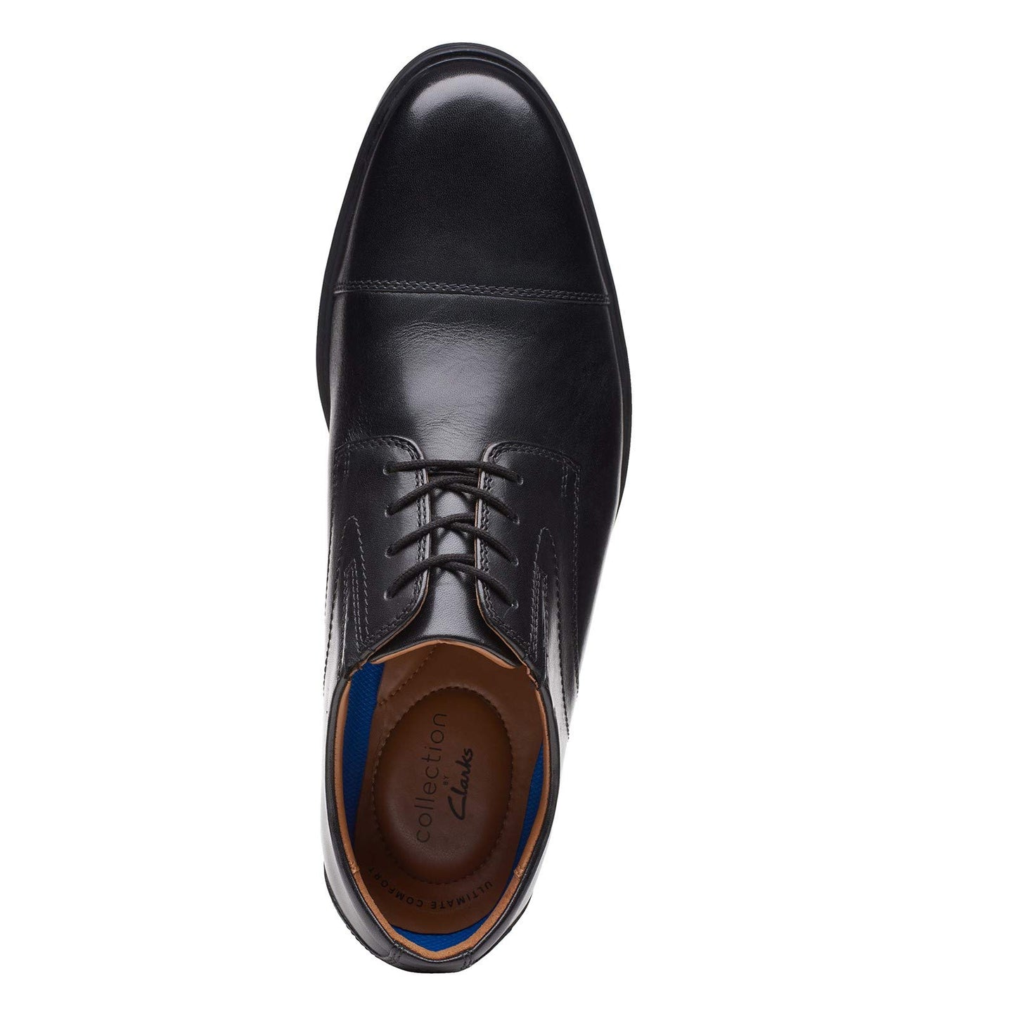 Clarks Whiddon Cap Oxford Black Leather Shoes