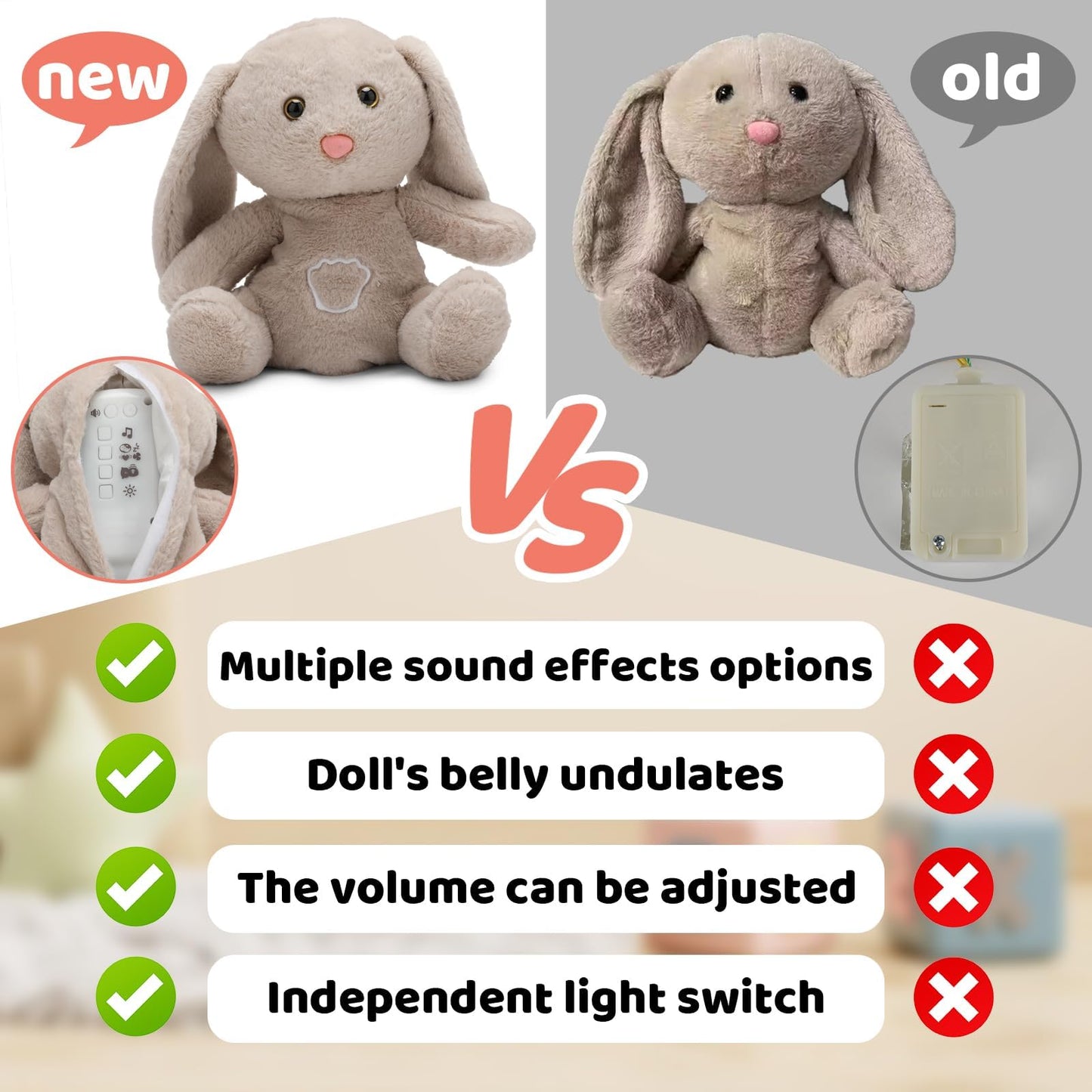 Breathing Rabbit Stuffed Animal