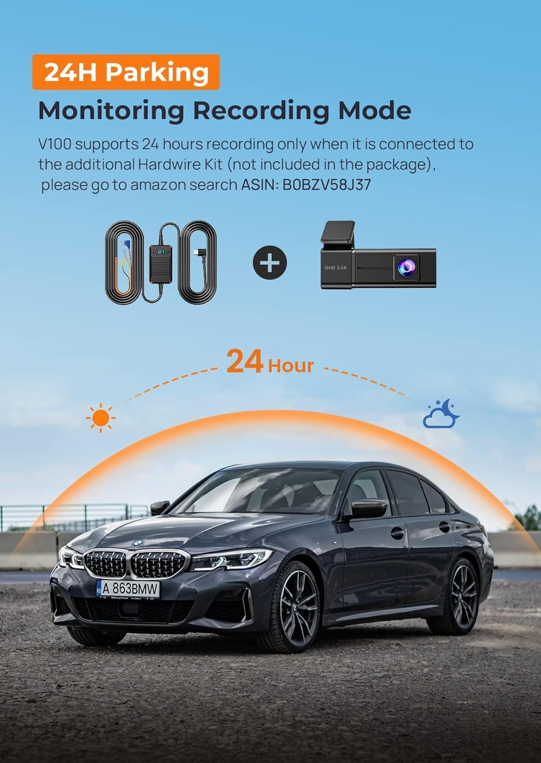 E-YEEGER 2.5K WiFi Dash Cam with Night Vision