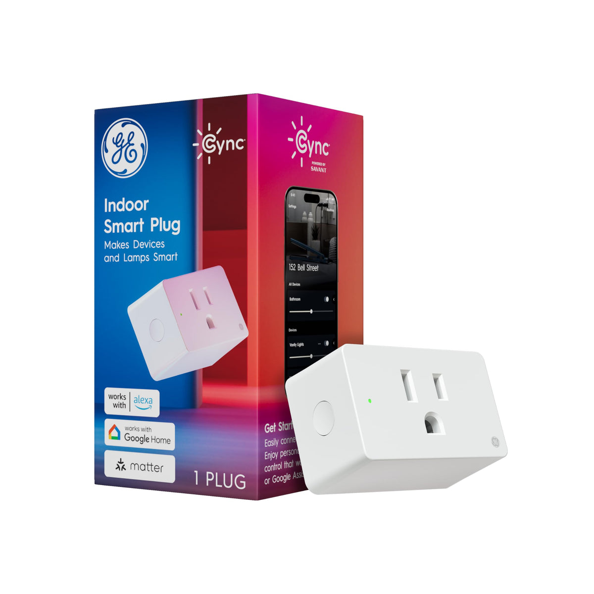 Cync WiFi Smart Plug Matter Compatible Outlet 1 Pack
