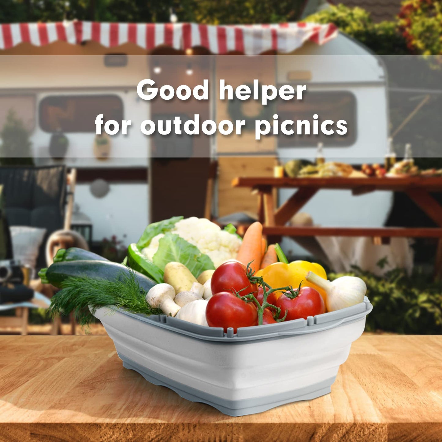 Collapsible Cutting Board with Colander for Camping