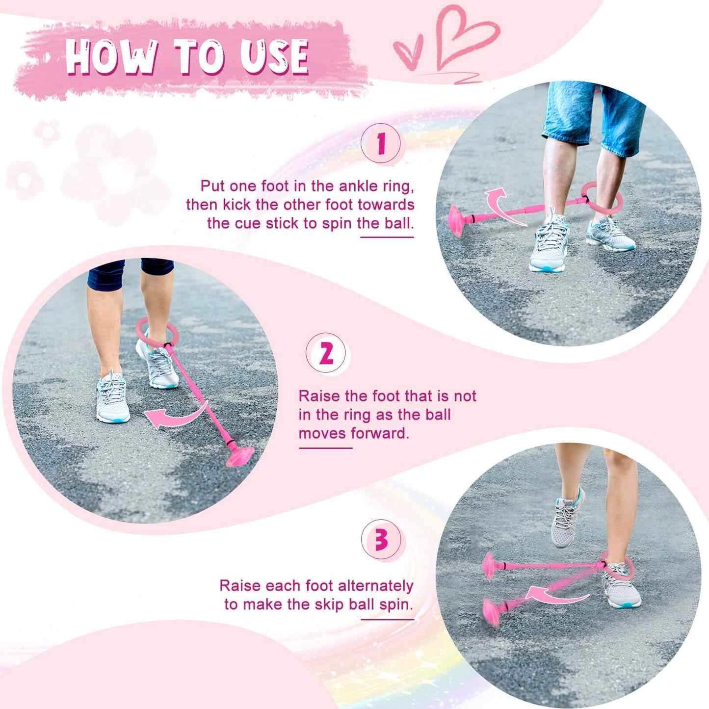 Gretex Ankle Skip Ball Toy for Girls