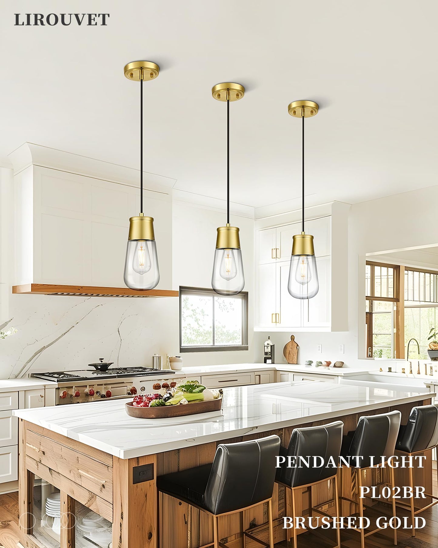 Gold Pendant Light Fixture for Kitchen Island