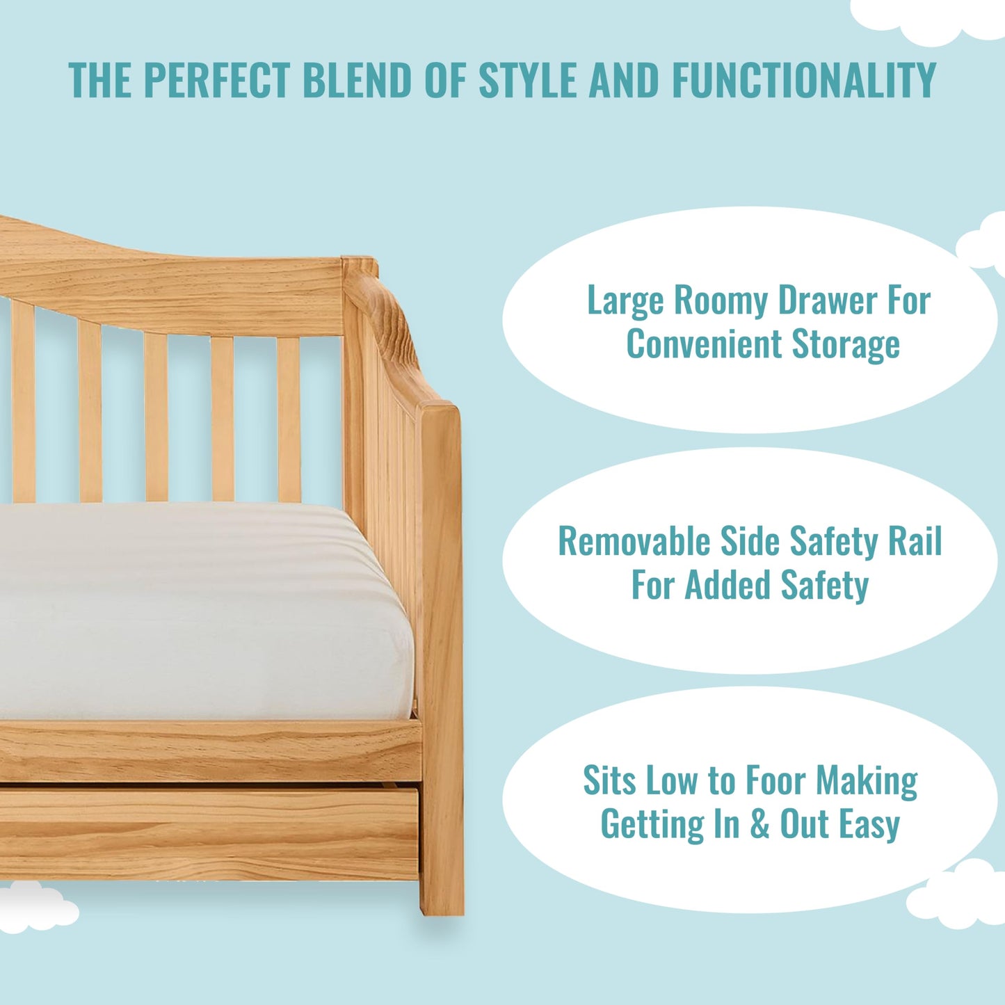 Dream On Me Toddler Day Bed in Natural