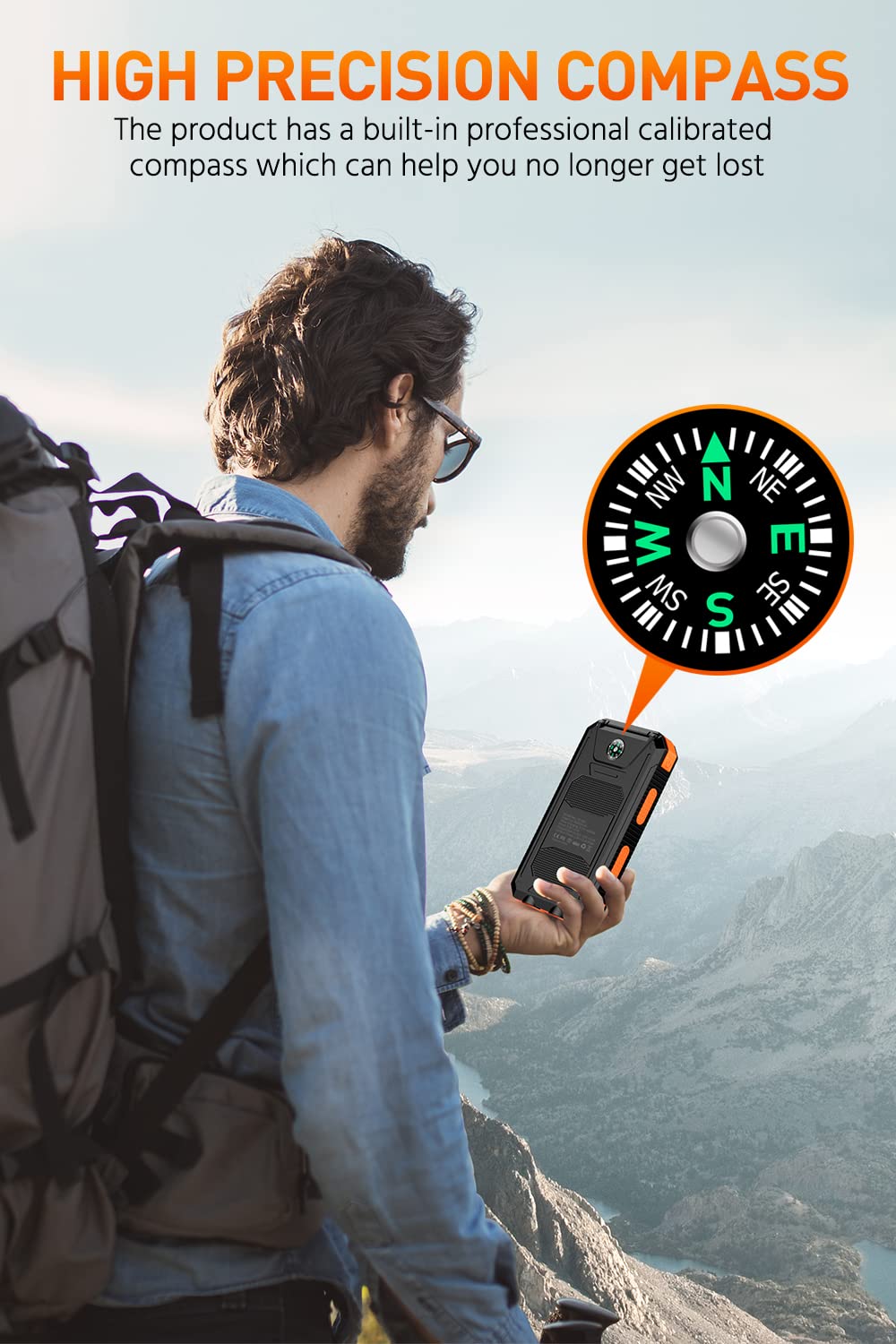 36800mAh Solar Power Bank with Dual QC 3.0