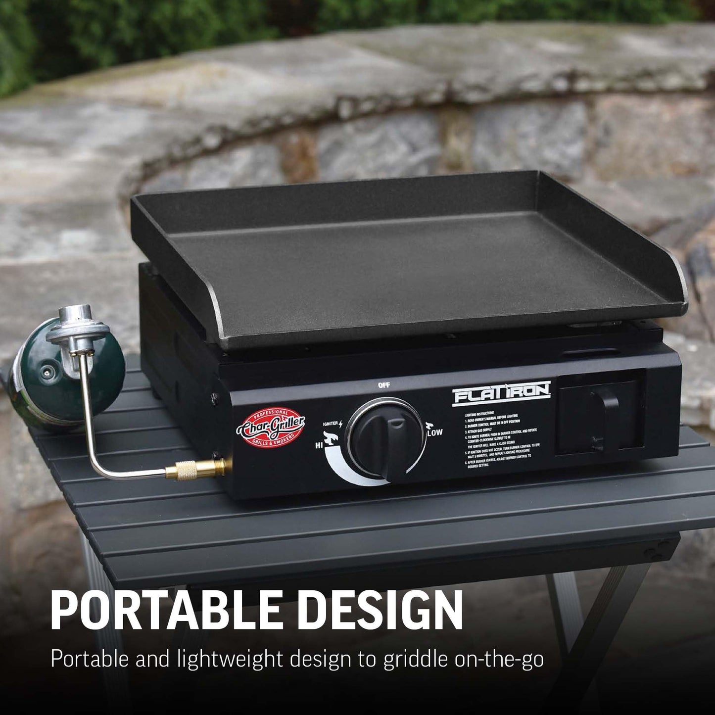 Char-Griller Portable Propane Flat-Top Griddle