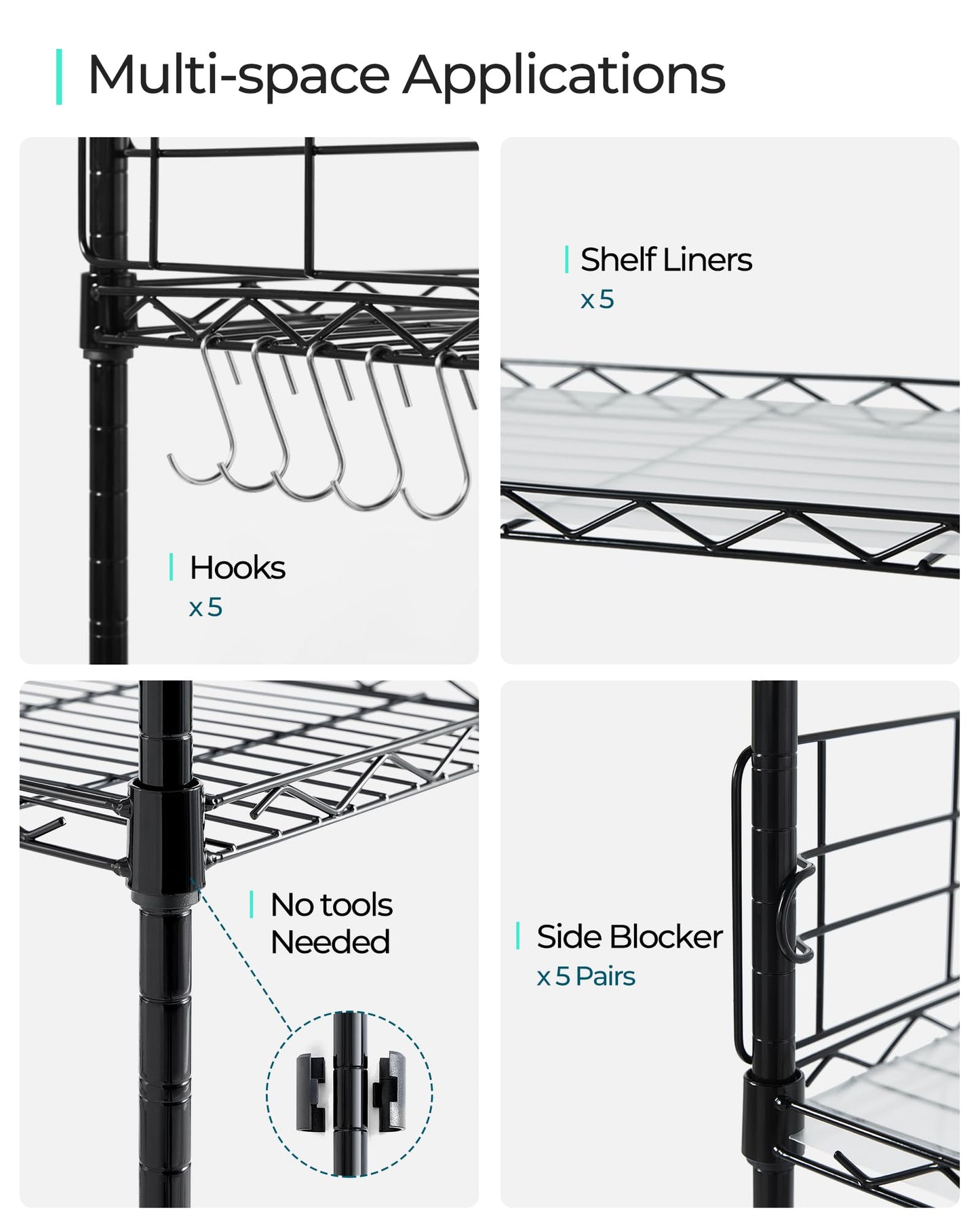 5-Tier Heavy Duty Metal Storage Shelf