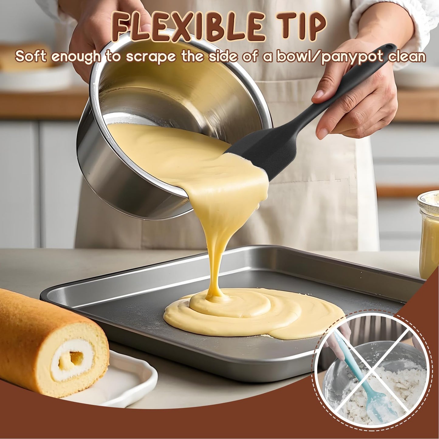 5-Piece Silicone Spatula Set for Cooking & Baking