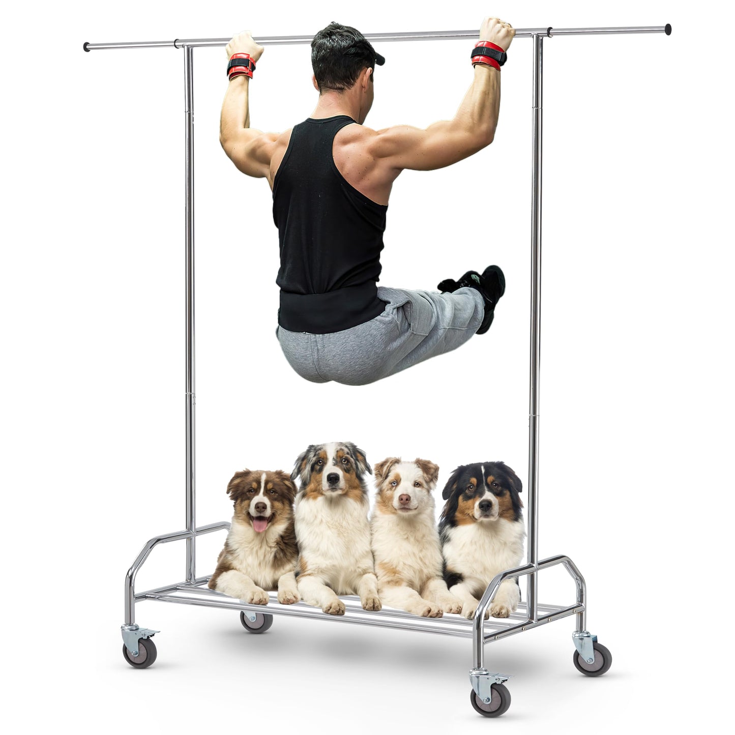Heavy Duty Adjustable Clothing Rack on Wheels