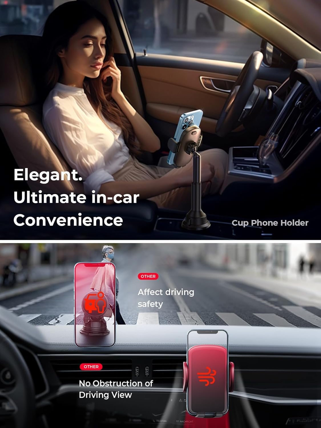 LISEN 360° Adjustable Car Phone Holder Mount