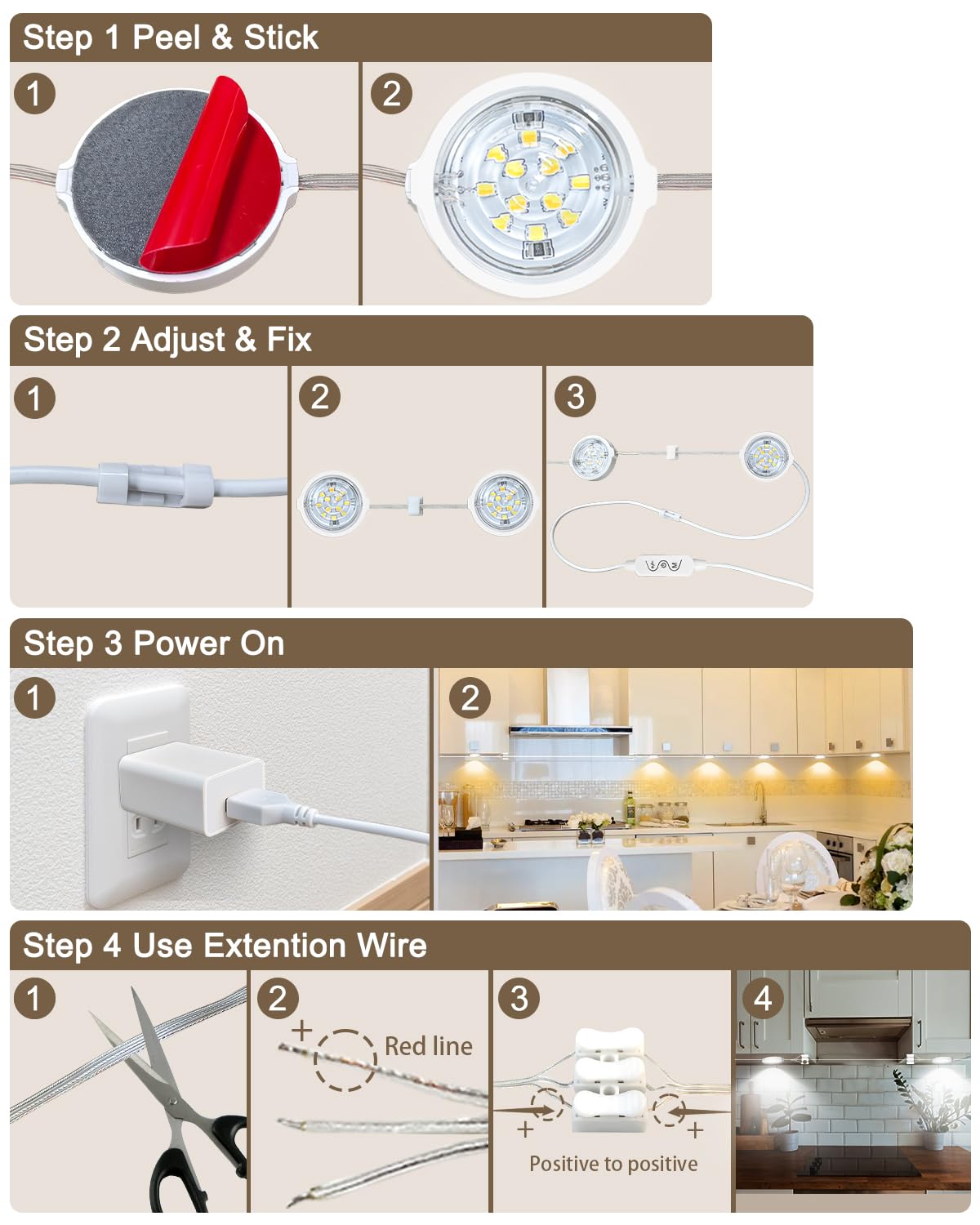 Dimmable Bluetooth LED Under Cabinet Lights