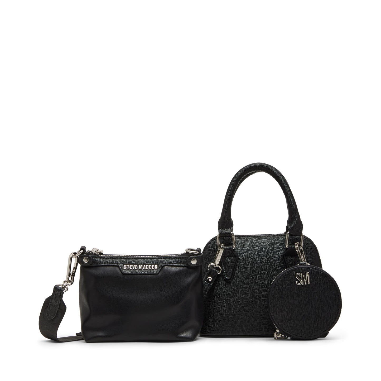 Steve Madden Warren Black Satchel Gift Set