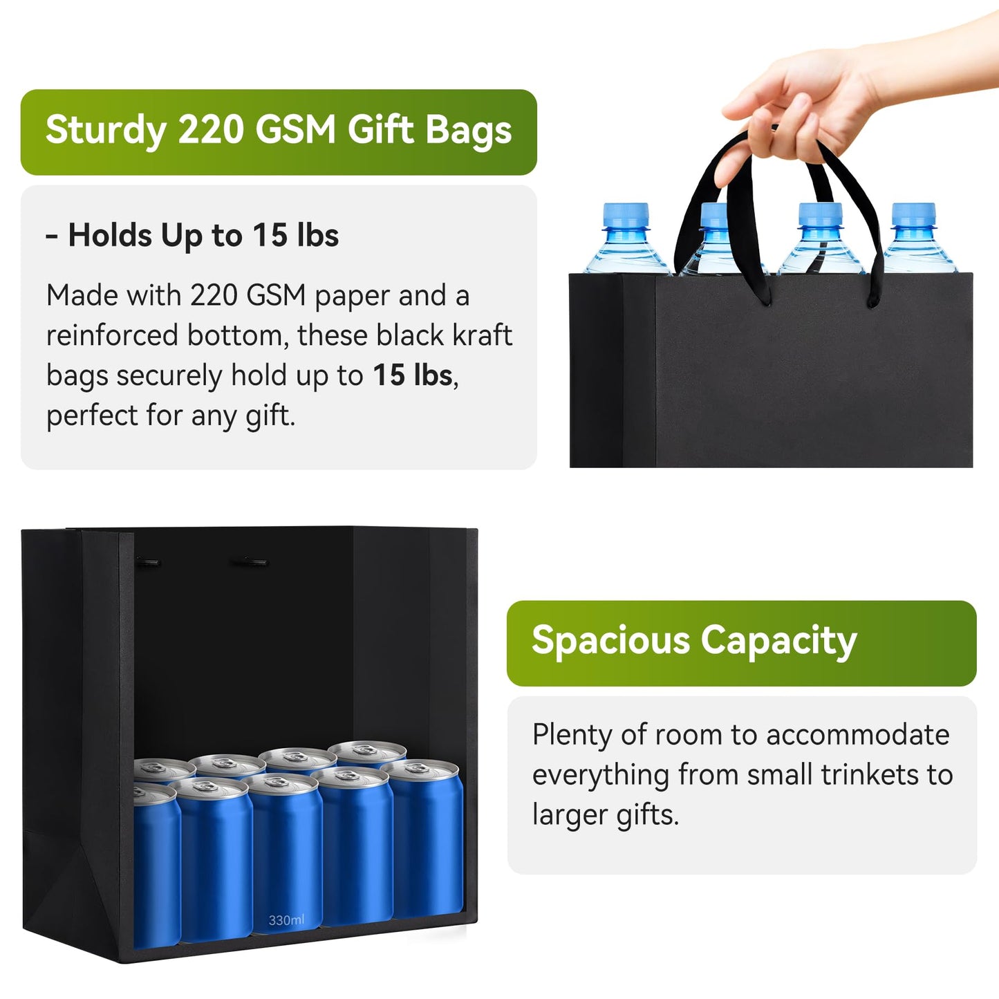 6 Pcs Kraft Paper Gift Bags for Parties
