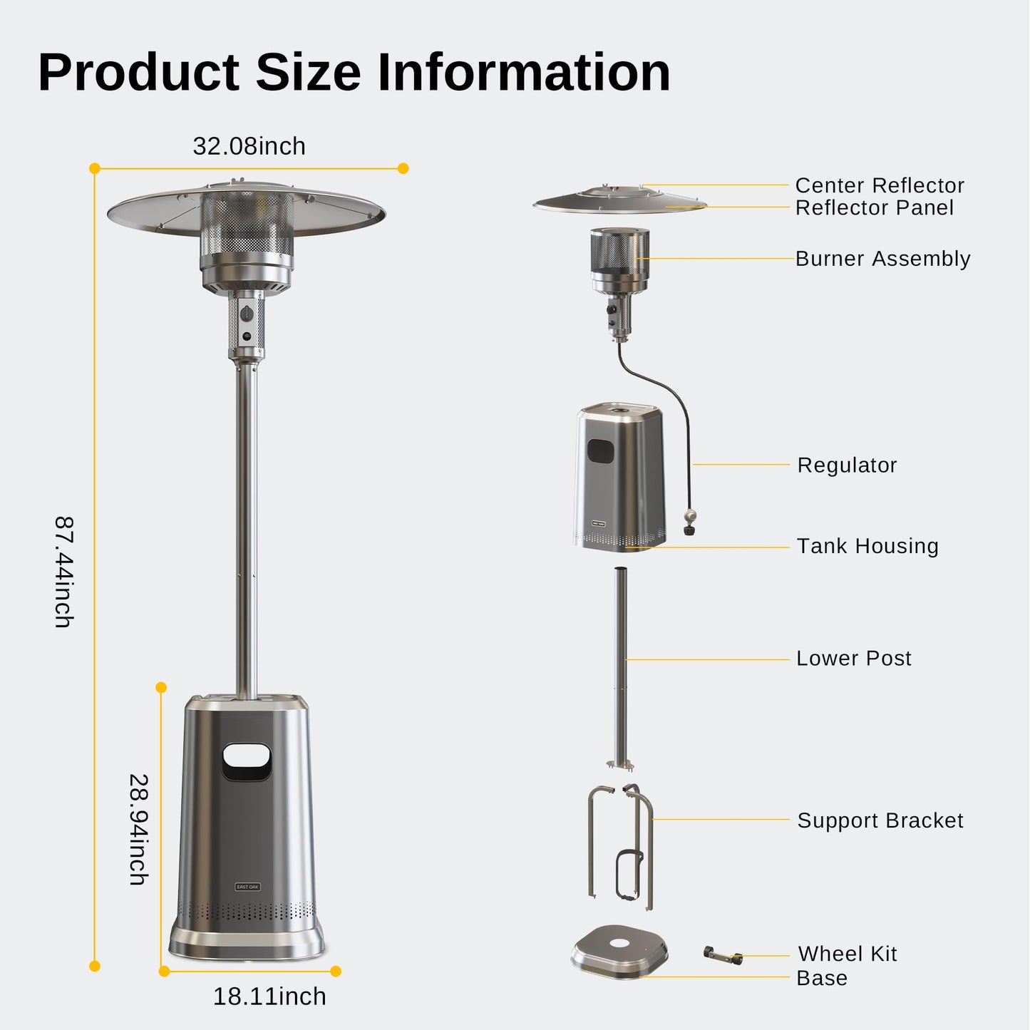 50,000 BTU Patio Heater by EAST OAK