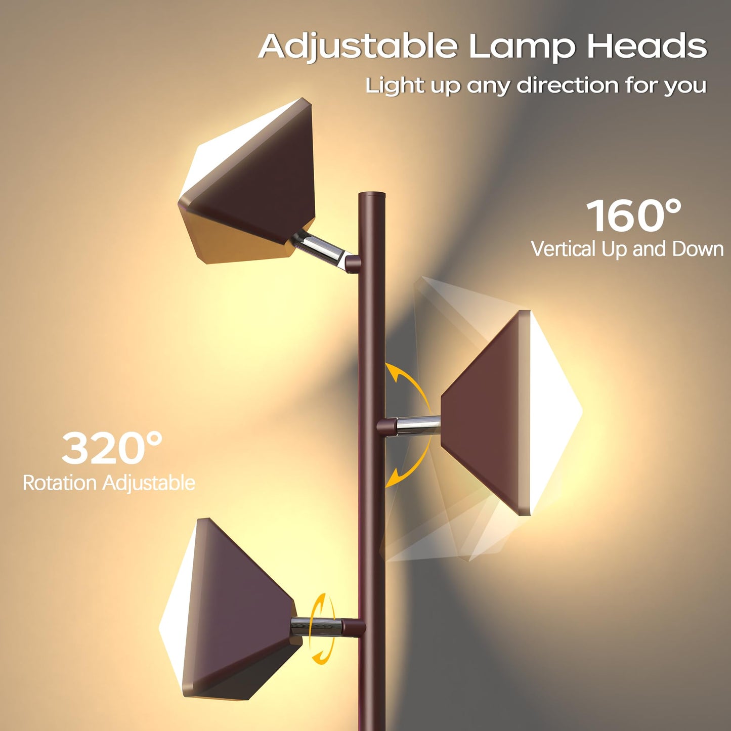 Dimmable LED Tree Floor Lamp with Remote Control