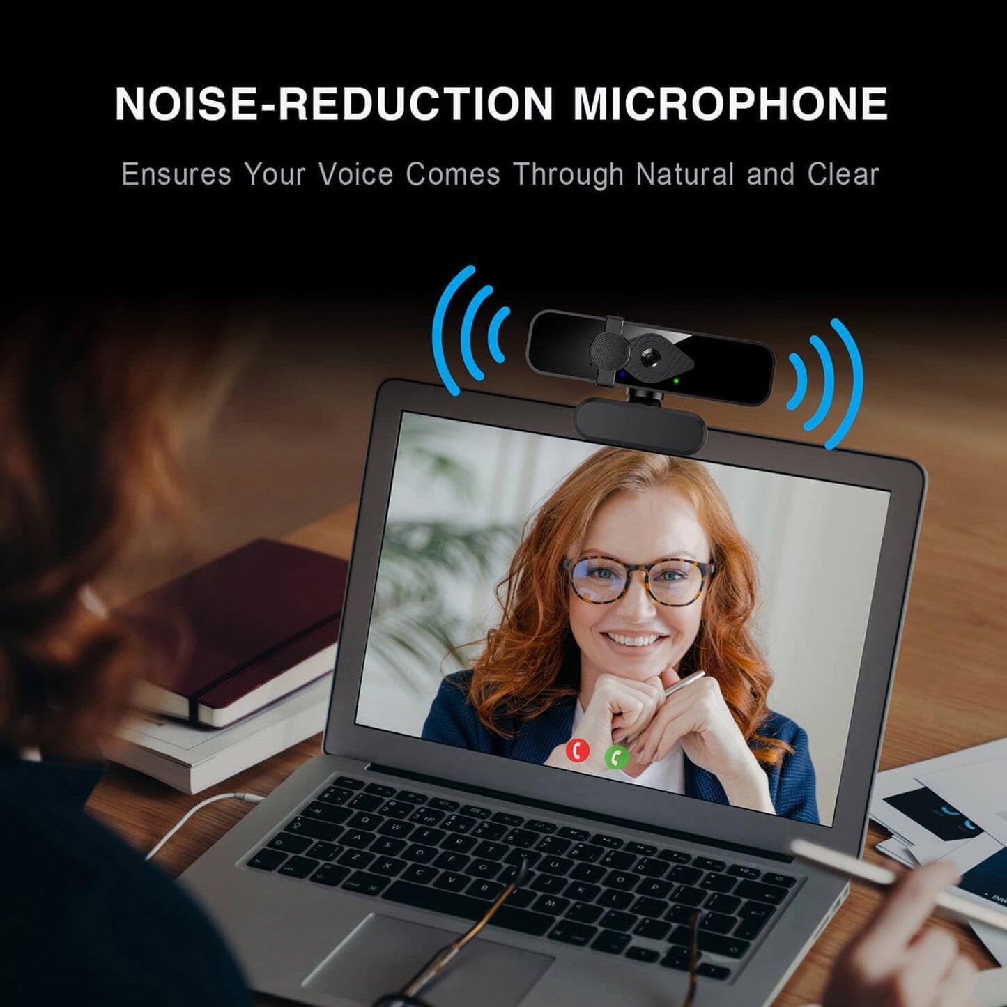 2K Ultra HD Webcam with Microphone & Privacy Cover
