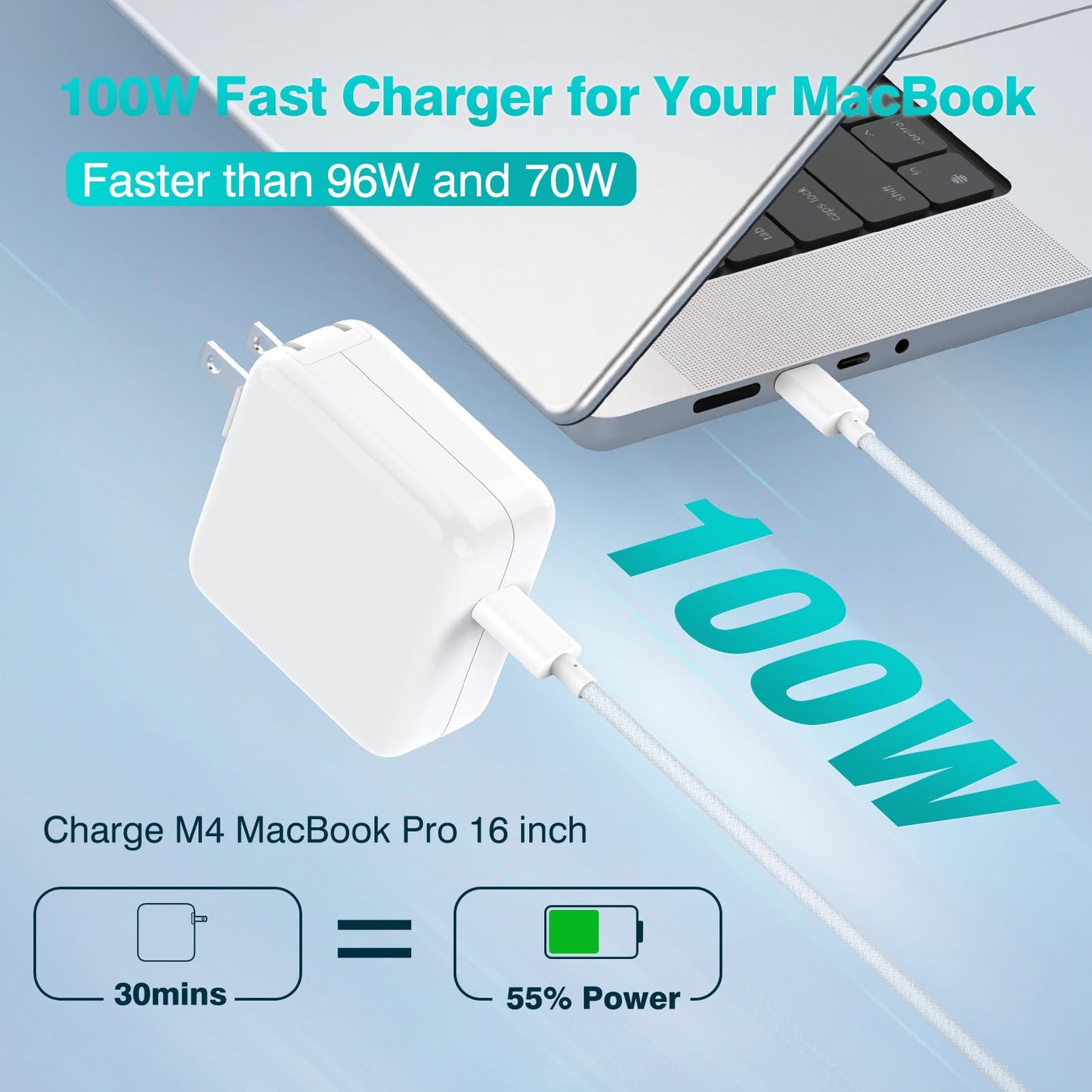 100W USB-C Power Adapter for MacBook Pro/Air