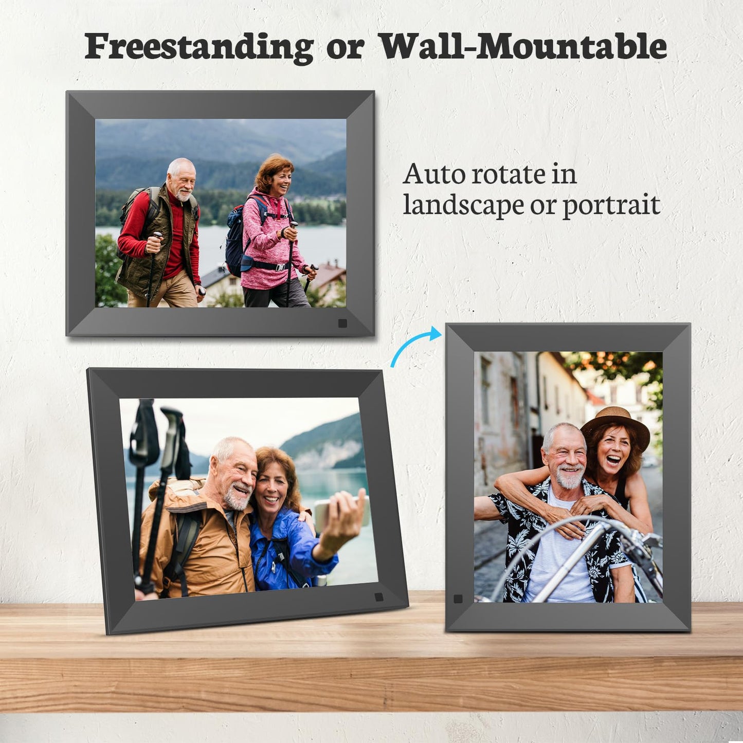 BSIMB 10 Inch 32GB WiFi Digital Picture Frame, Electronic Photo Frame with IPS Touch Screen, Instantly Share Pictures & Videos via App & Email, Auto-Rotate, Wall Mountable, Gift for Mother's Day