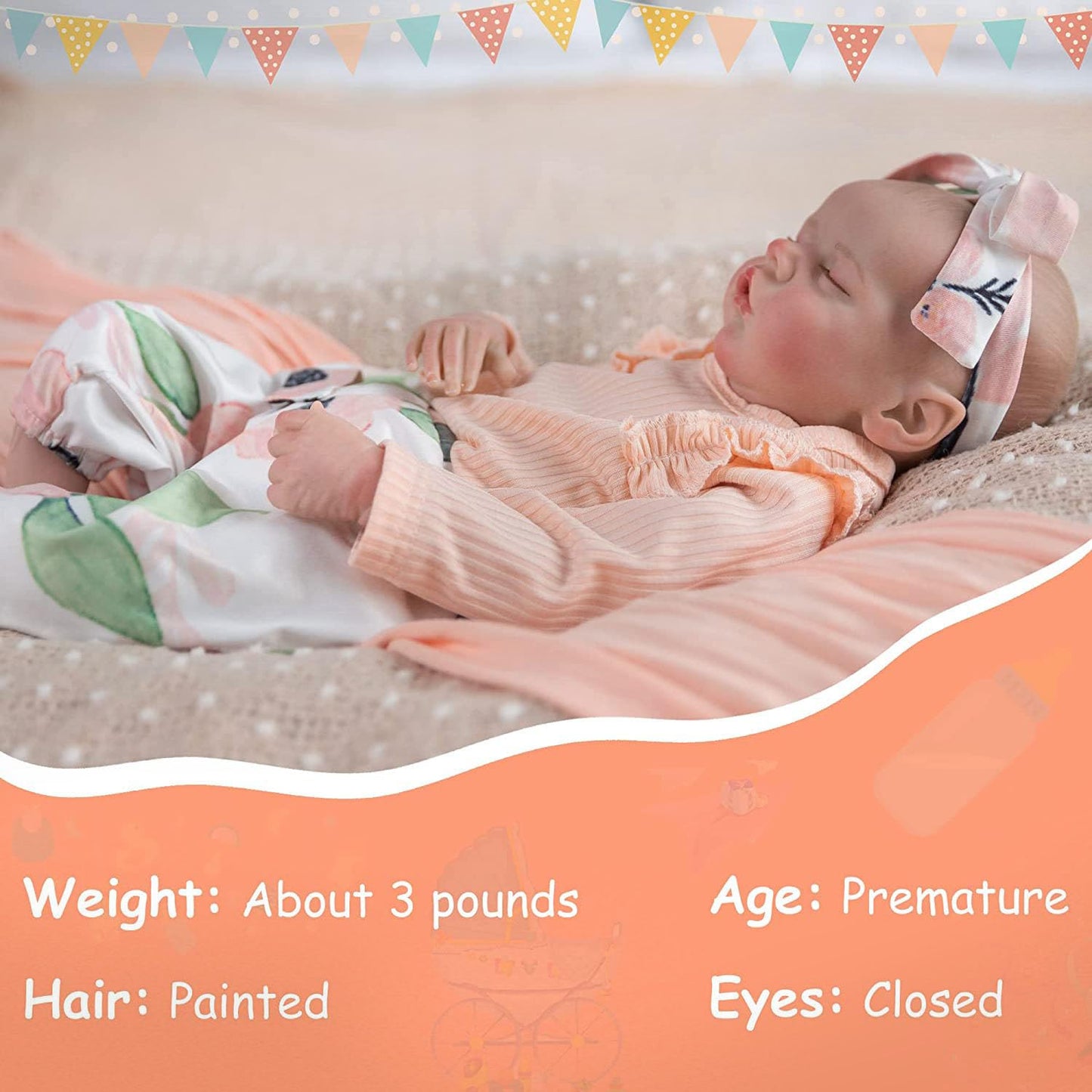FANCCI 18 Inch Realistic Reborn Baby Doll