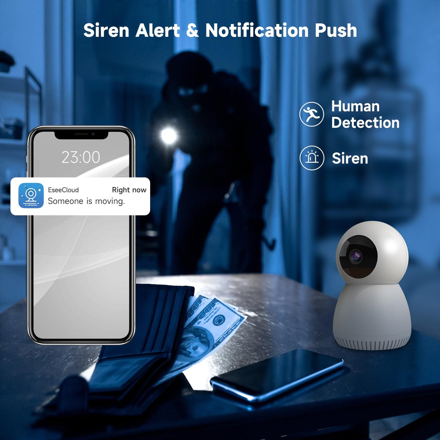 2K Indoor Security Camera with Night Vision