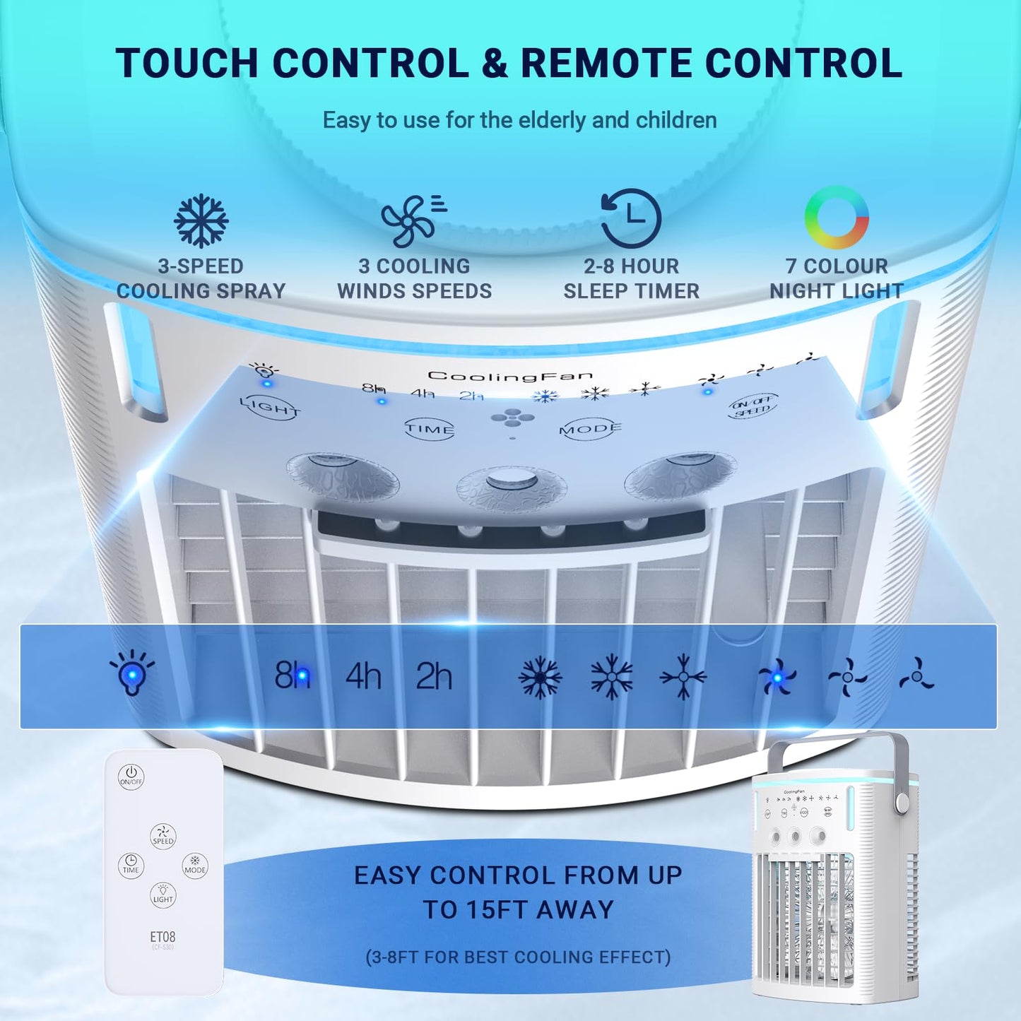 4-IN-1 Portable Air Conditioner with Timer