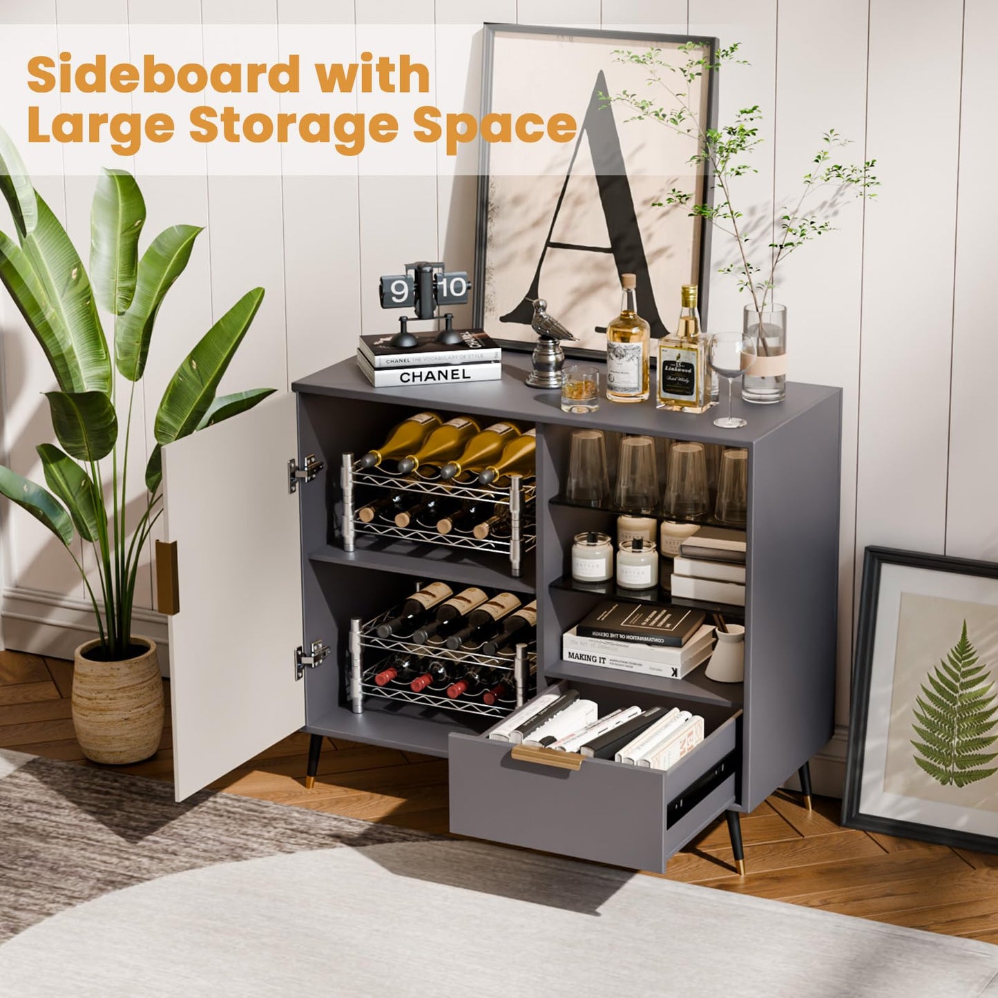 MODNEST 31" Sideboard Buffet Cabinet with Storage