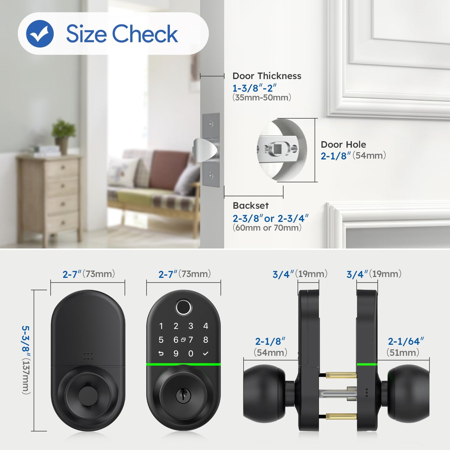 Keyless Entry Digital Lock with Fingerprint Access