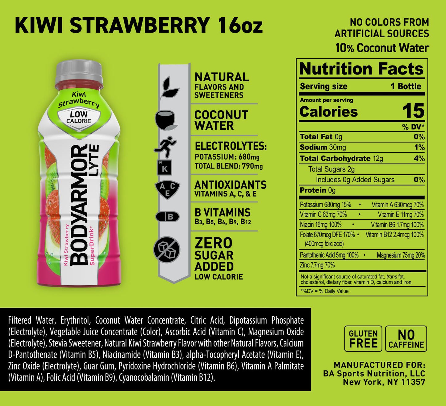 BODYARMOR LYTE Kiwi Strawberry Sports Drink Pack of 12