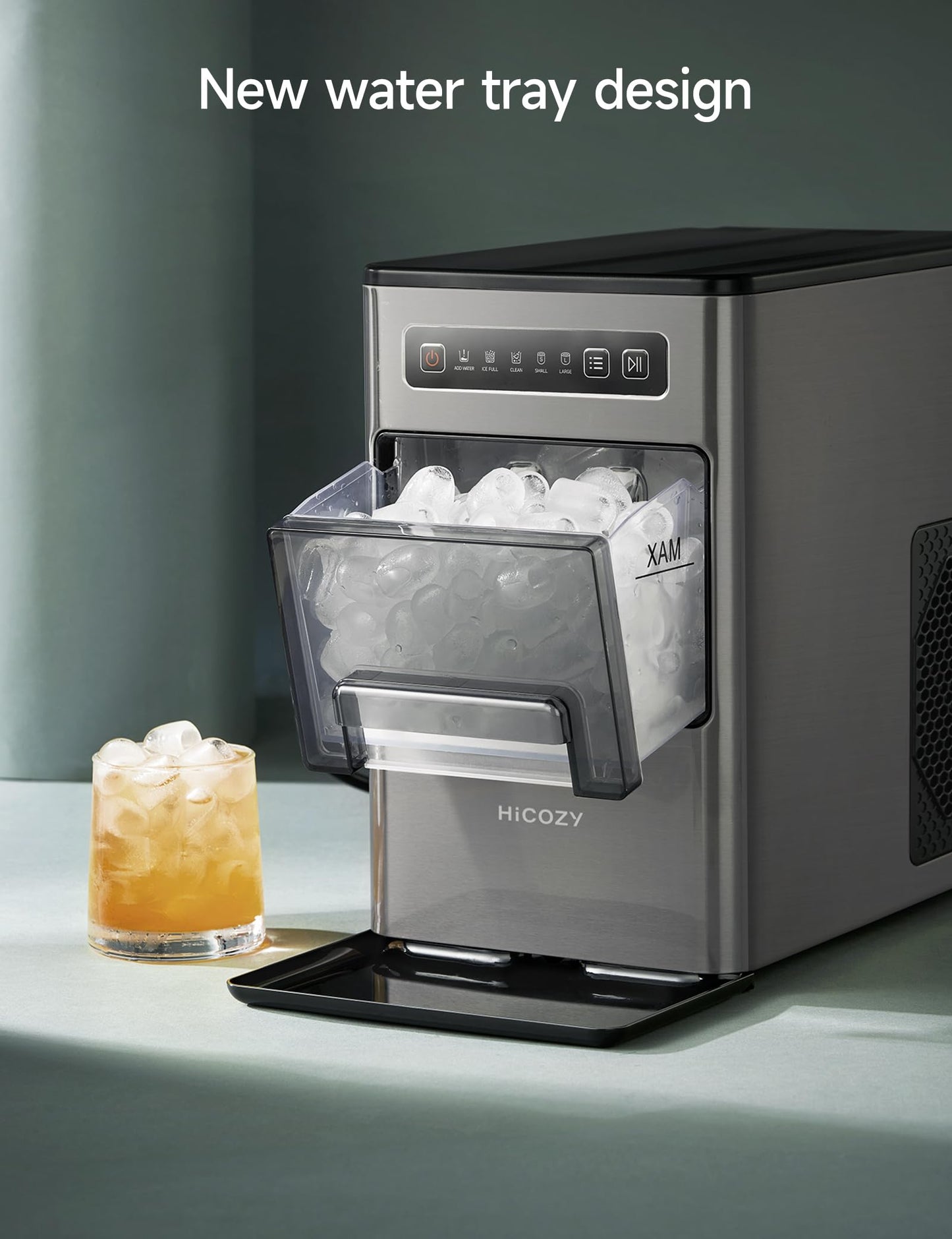 HiCOZY Ice Maker Countertop,Ice in 6 Mins, 24 lbs/Day, Portable & Compact Gift with Self-Cleaning,for Apartment/Under Cabinet/Kitchen/Office/Camping/RV/Home Bar (Light Black)