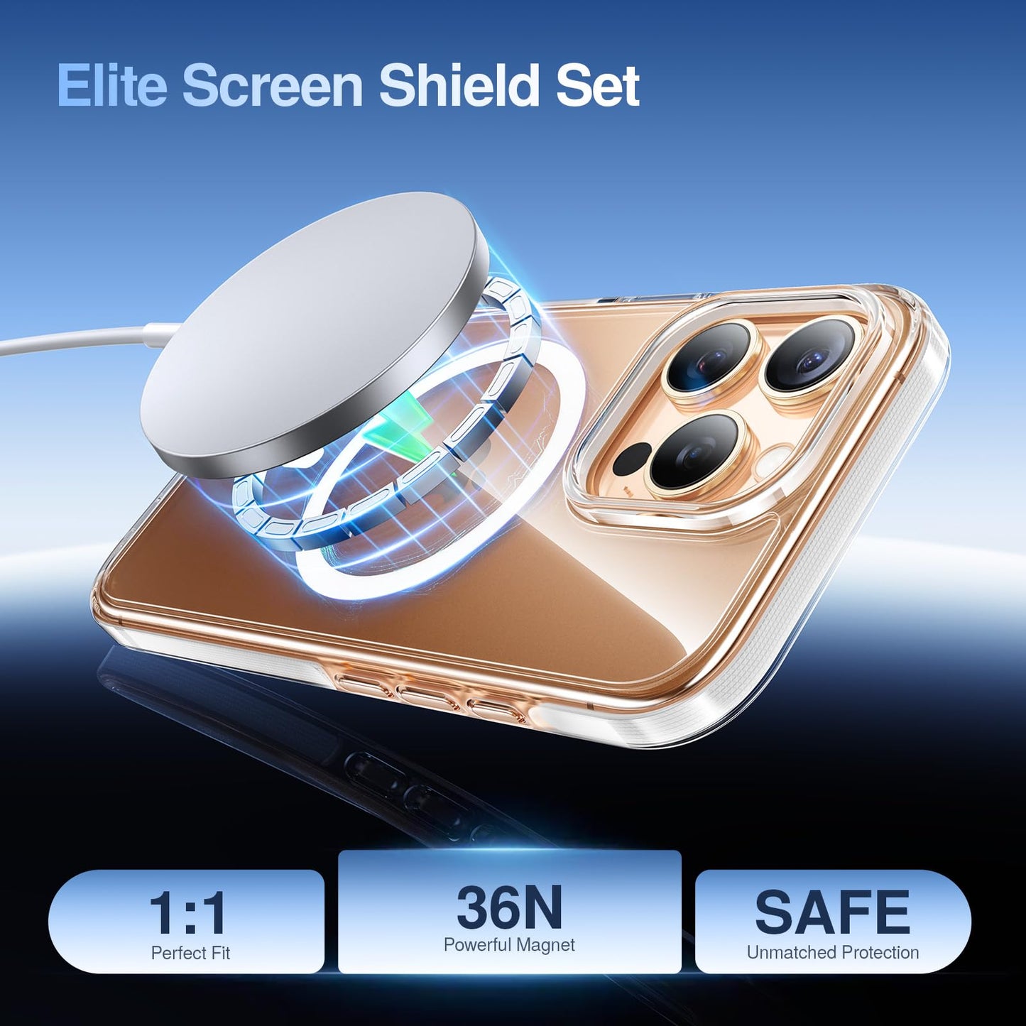 SMARTDEVIL Magnetic MagSafe White Case for iPhone 16 Pro Max, Strong Magnetic Clear Shockproof Cover with 2 Screen Protectors, Ultra-Slim Anti-Yellowing Phone Case